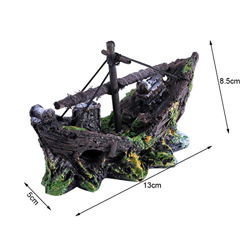 Kuuleyn decorazione acquario resina relitto 13 cm