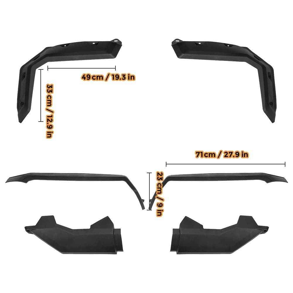 KEMIMOTO Defender HD5-HD10 paraspruzzi allargati UTV
