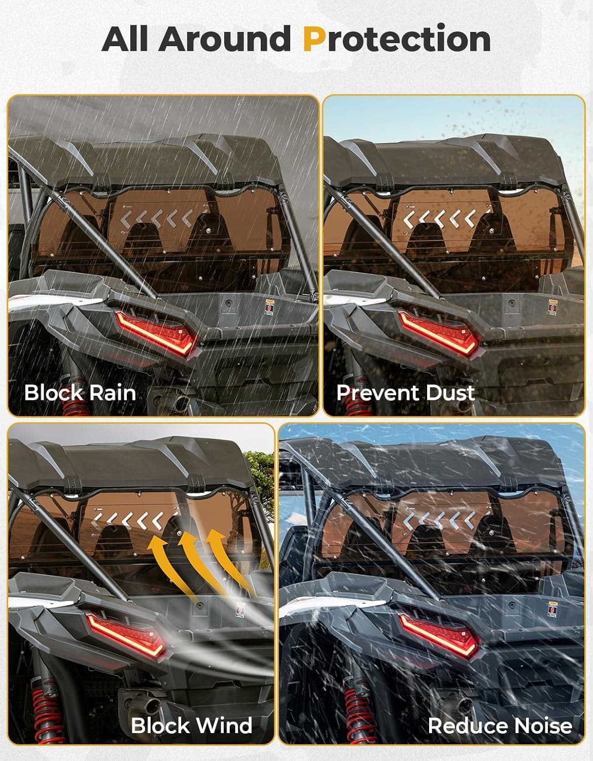 KEMIMOTO RZR XP 1000 Lunotto Posteriore Fume Policarbonato