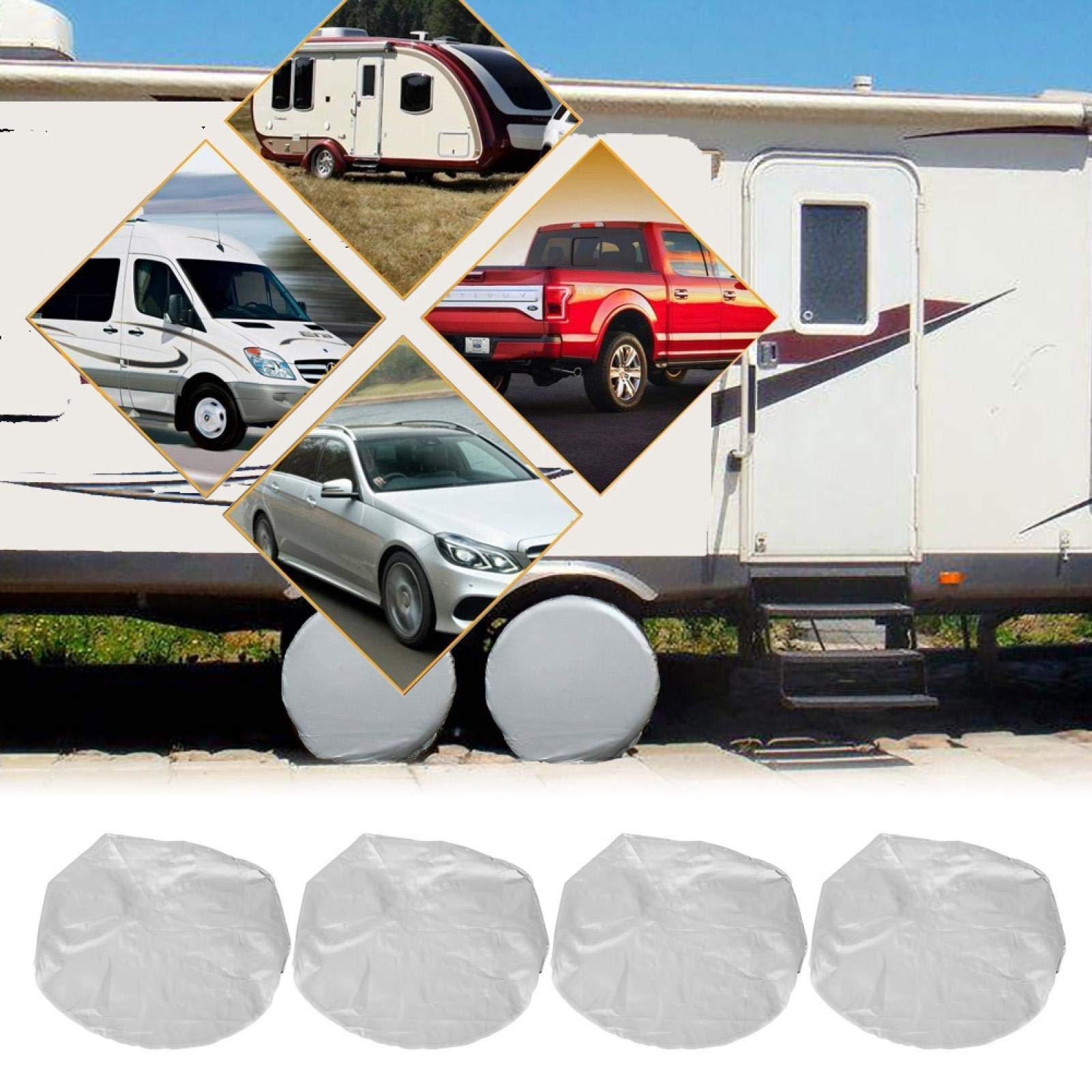 Kuuleyn Copriruota Auto 27-29 Pollici 4 Pezzi Argento