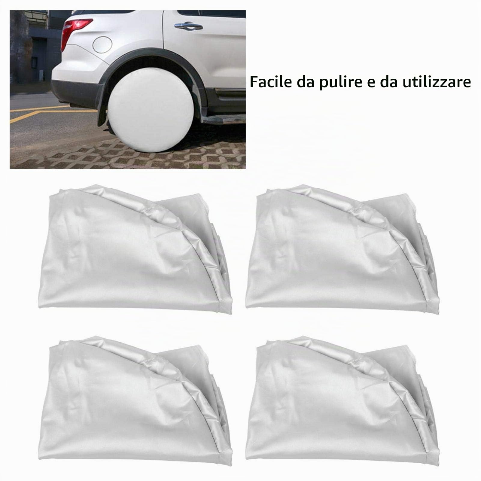 Kuuleyn Copriruota Auto 27-29 Pollici 4 Pezzi Argento
