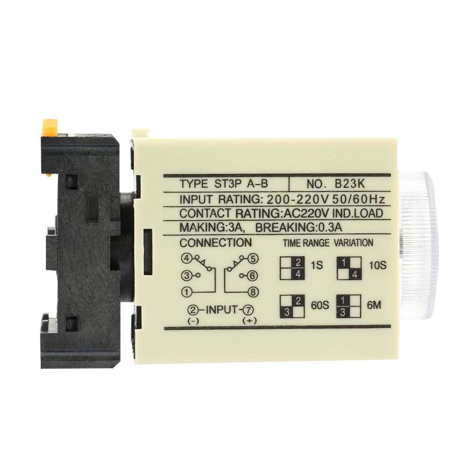 Kuuleyn ST3PA-B Relè Temporizzatore 0-10S AC 220V con Base