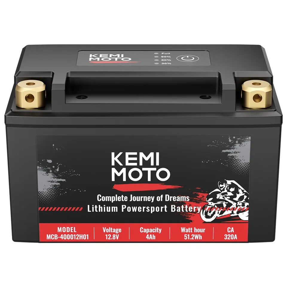 KEMIMOTO batteria moto litio LiFePO4 12V 4Ah avviamento