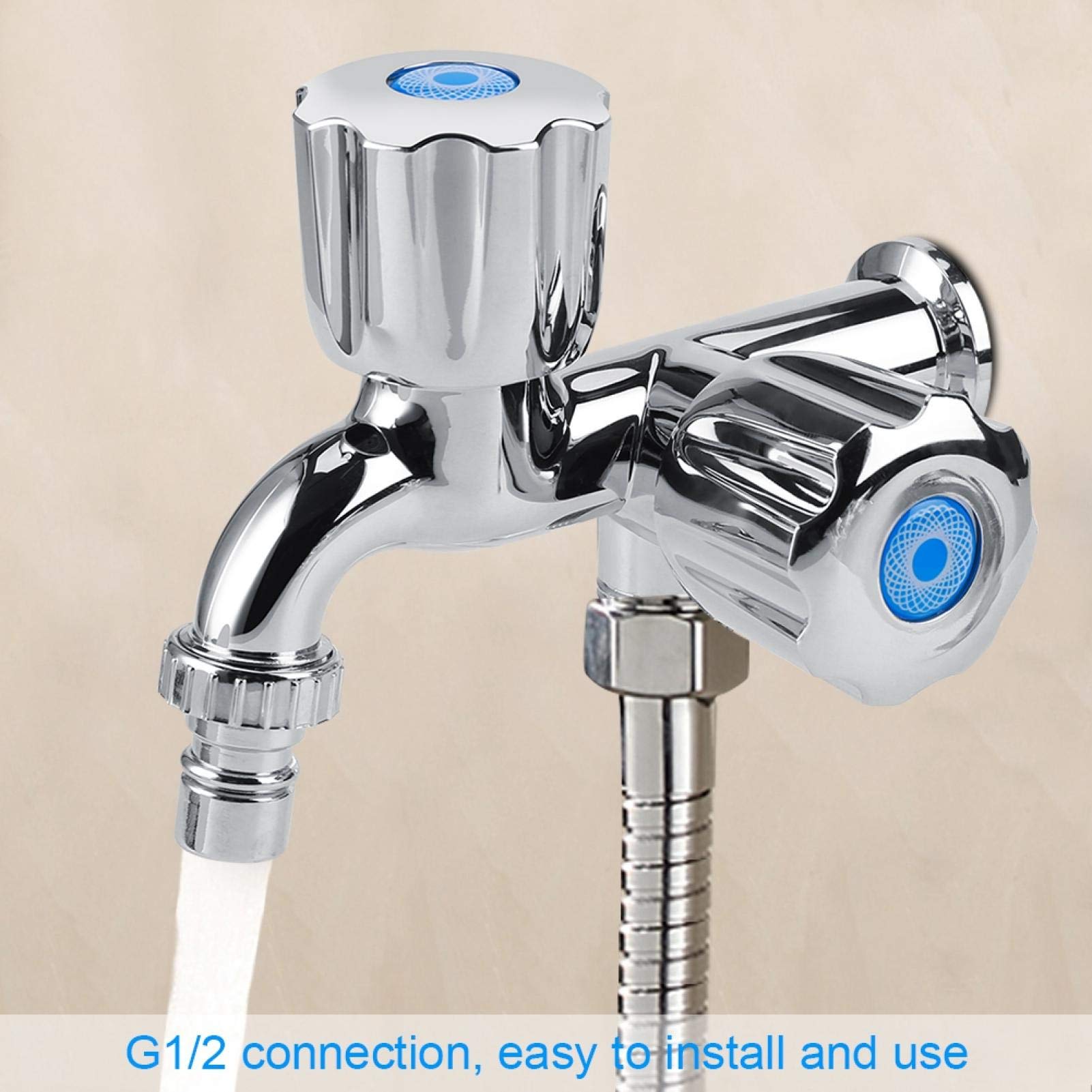 Kuuleyn Rubinetto Acqua Fredda ABS Cromato G1/2 Doppio Feritoia