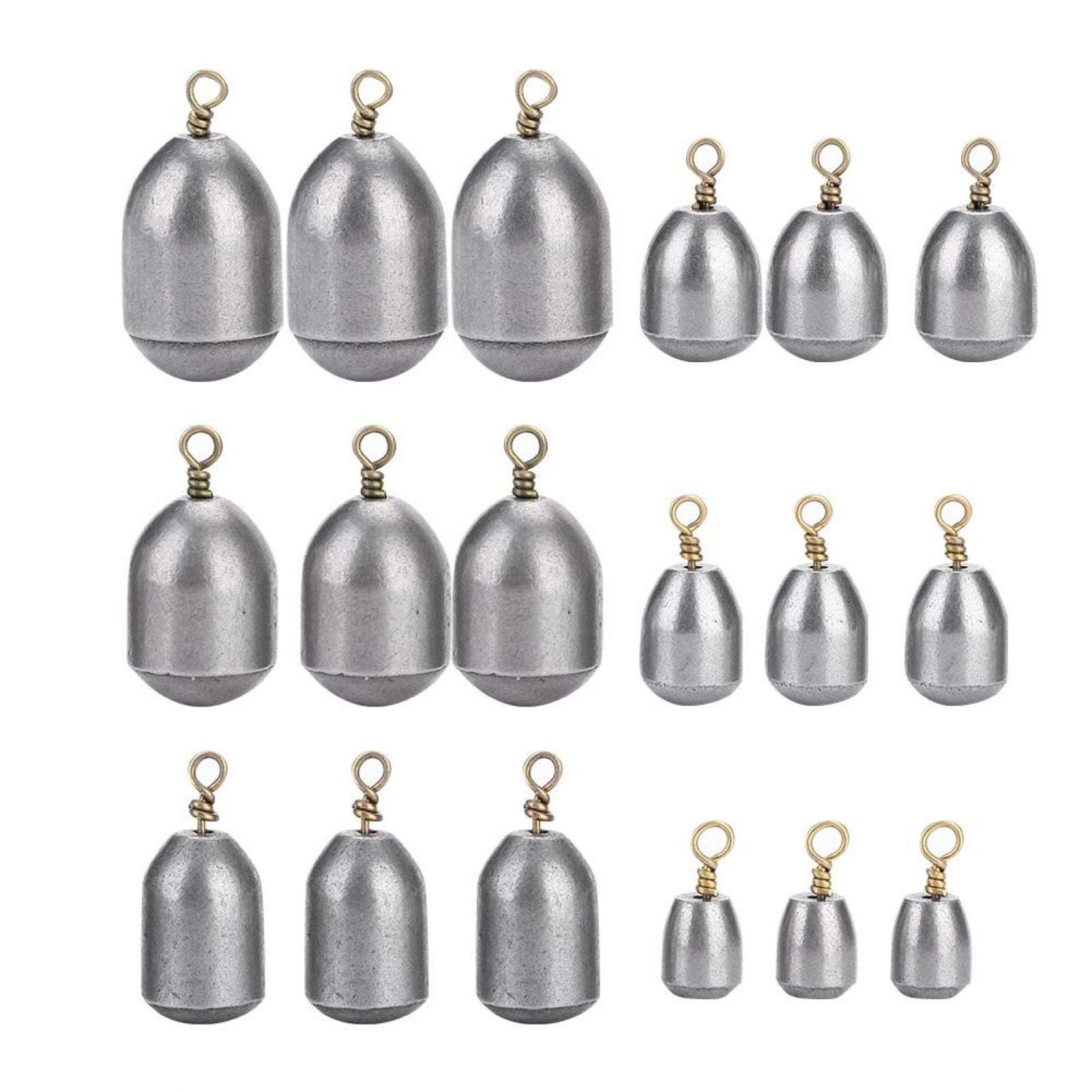 Kuuleyn Set Piombini da Pesca 18 Pezzi Piombi Sferici 4-28 g