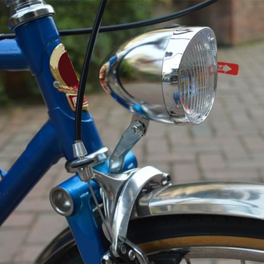 Hapivida Luce Bici Anteriore 3 LED Vintage Argento