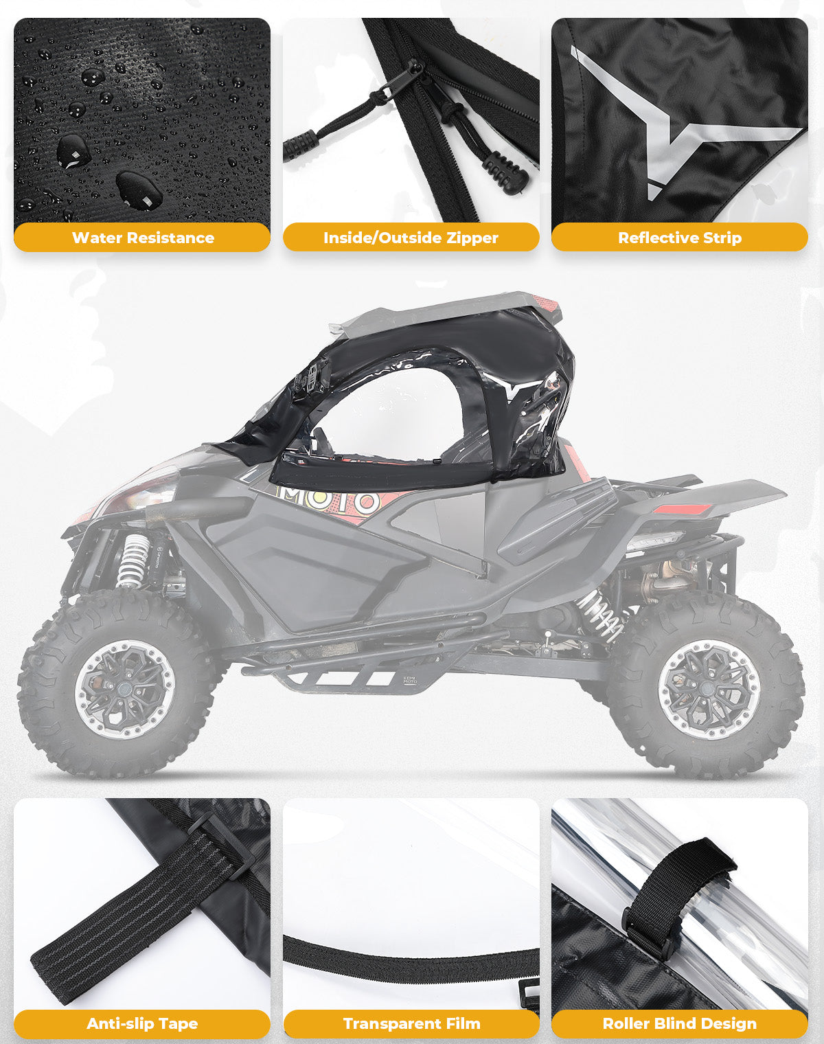 KEMIMOTO ZForce 950 finestrini superiori cabina morbida PVC