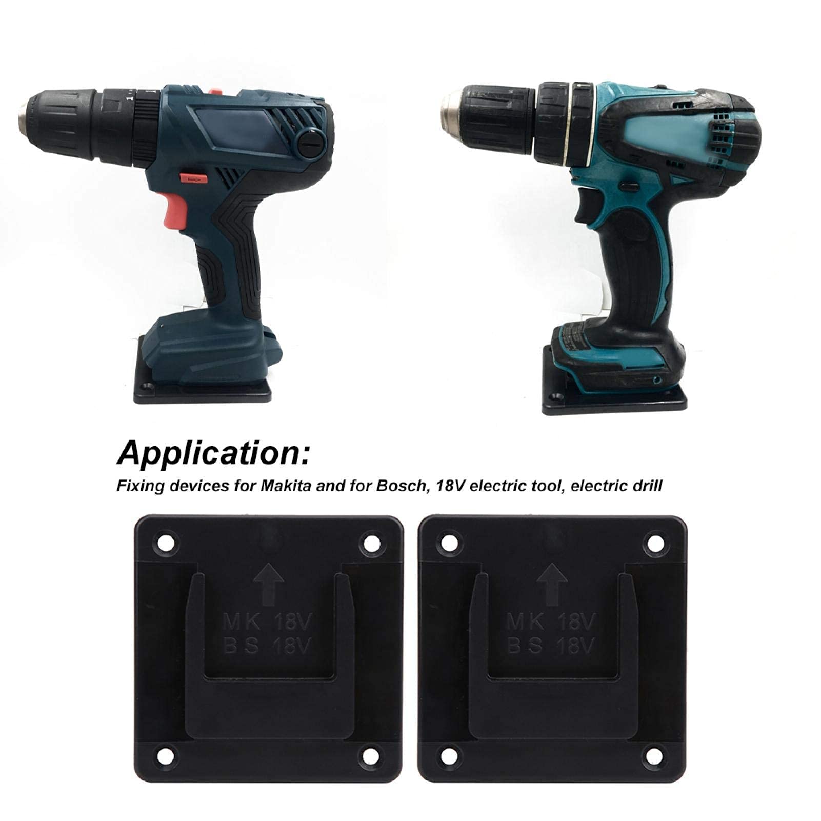 Kuuleyn 18V supporto trapano Makita Bosch 2 pezzi nero