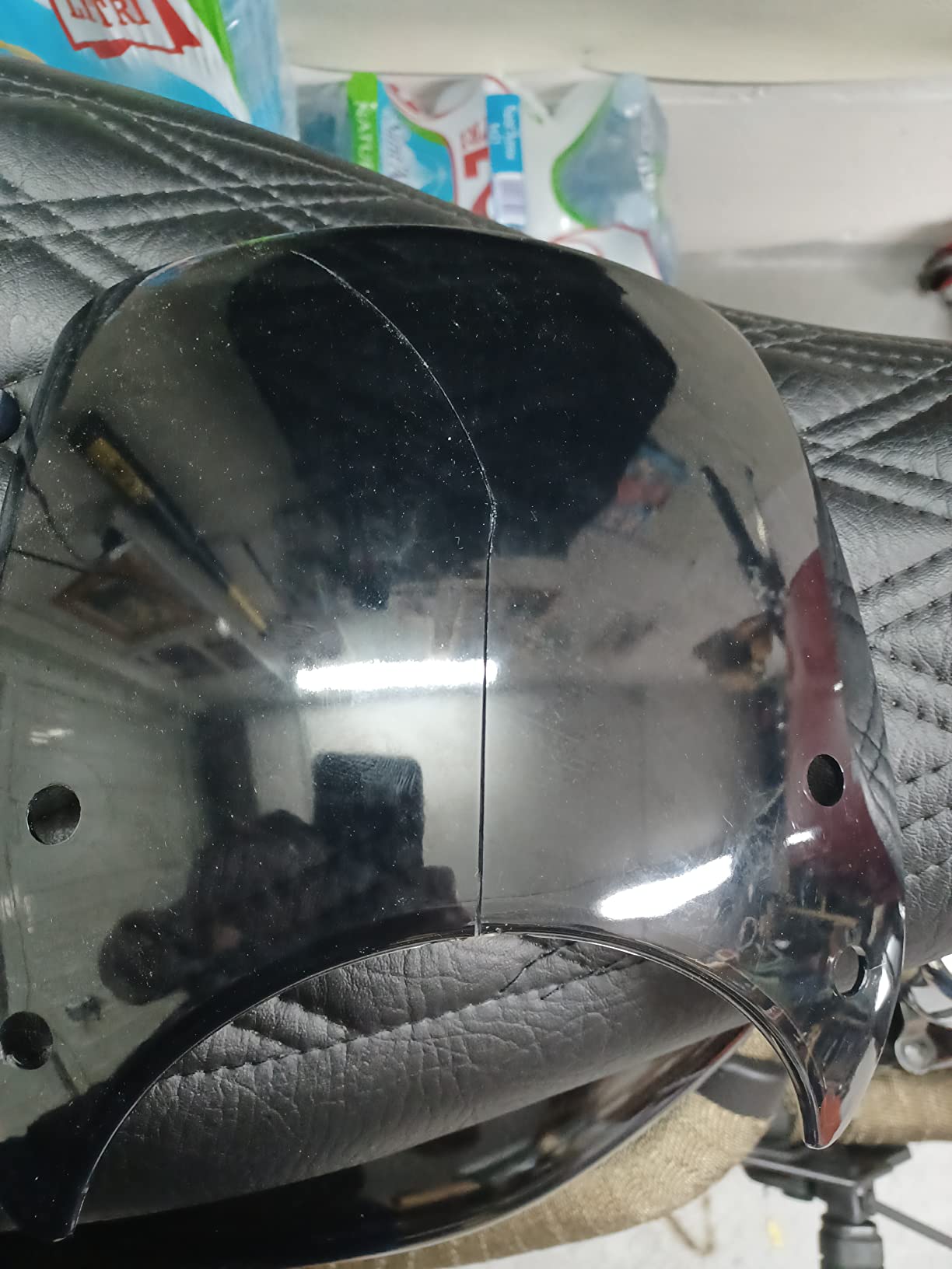 Hapivida Cupolino Retrò Parabrezza Moto 5-7 Pollici Grigio