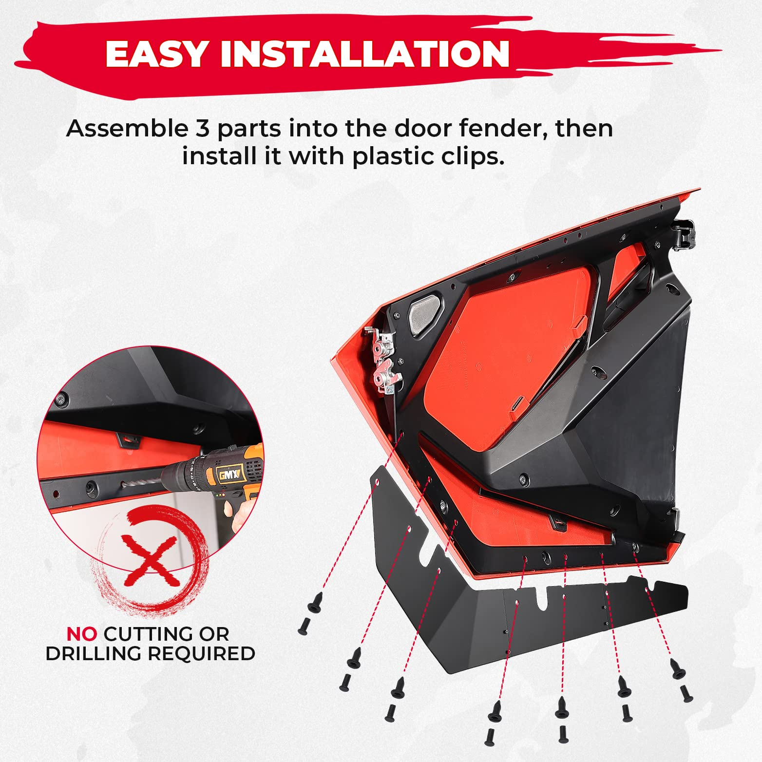 KEMIMOTO RZR PRO XP pannelli porta inferiori metallo