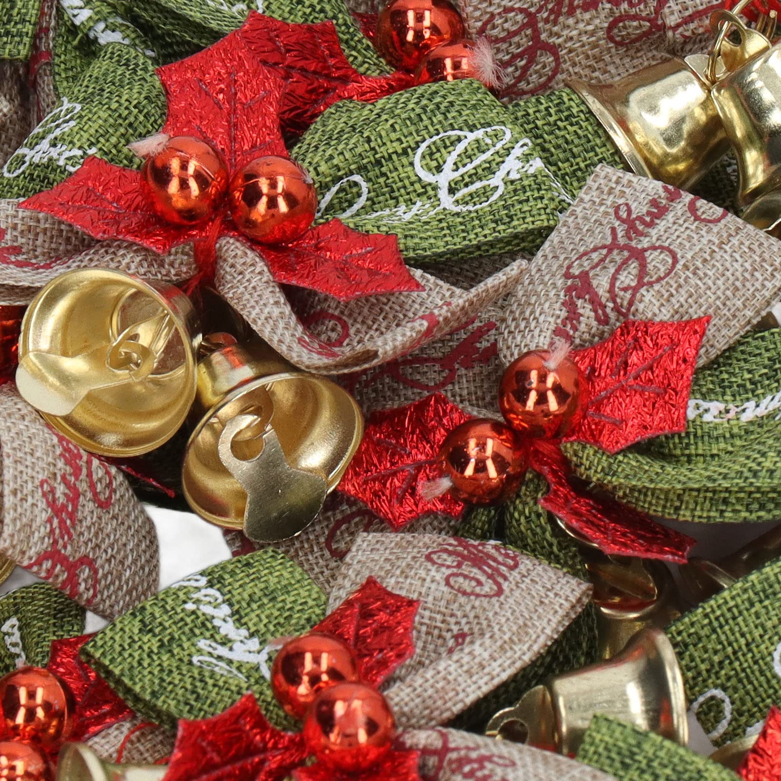 Hapivida Mini Fiocchi Natale con Campane 50 Pezzi