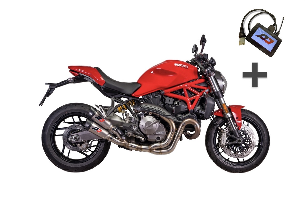 QD ECU Tuning Monster 821 1200 scarico twin Gunshot Euro4