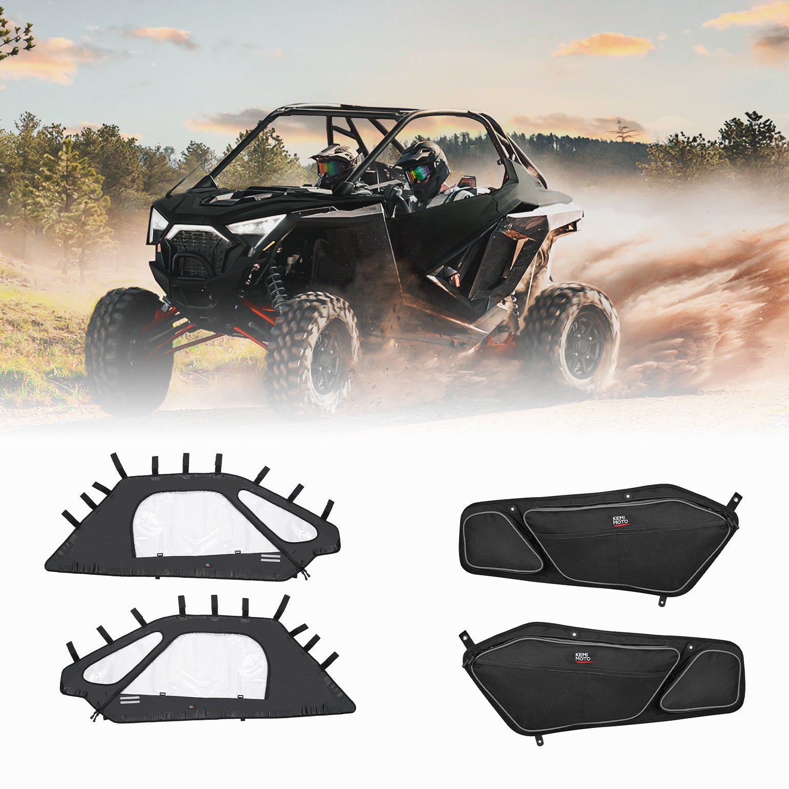 KEMIMOTO Mezze Porte Morbide RZR Pro XP con Borse