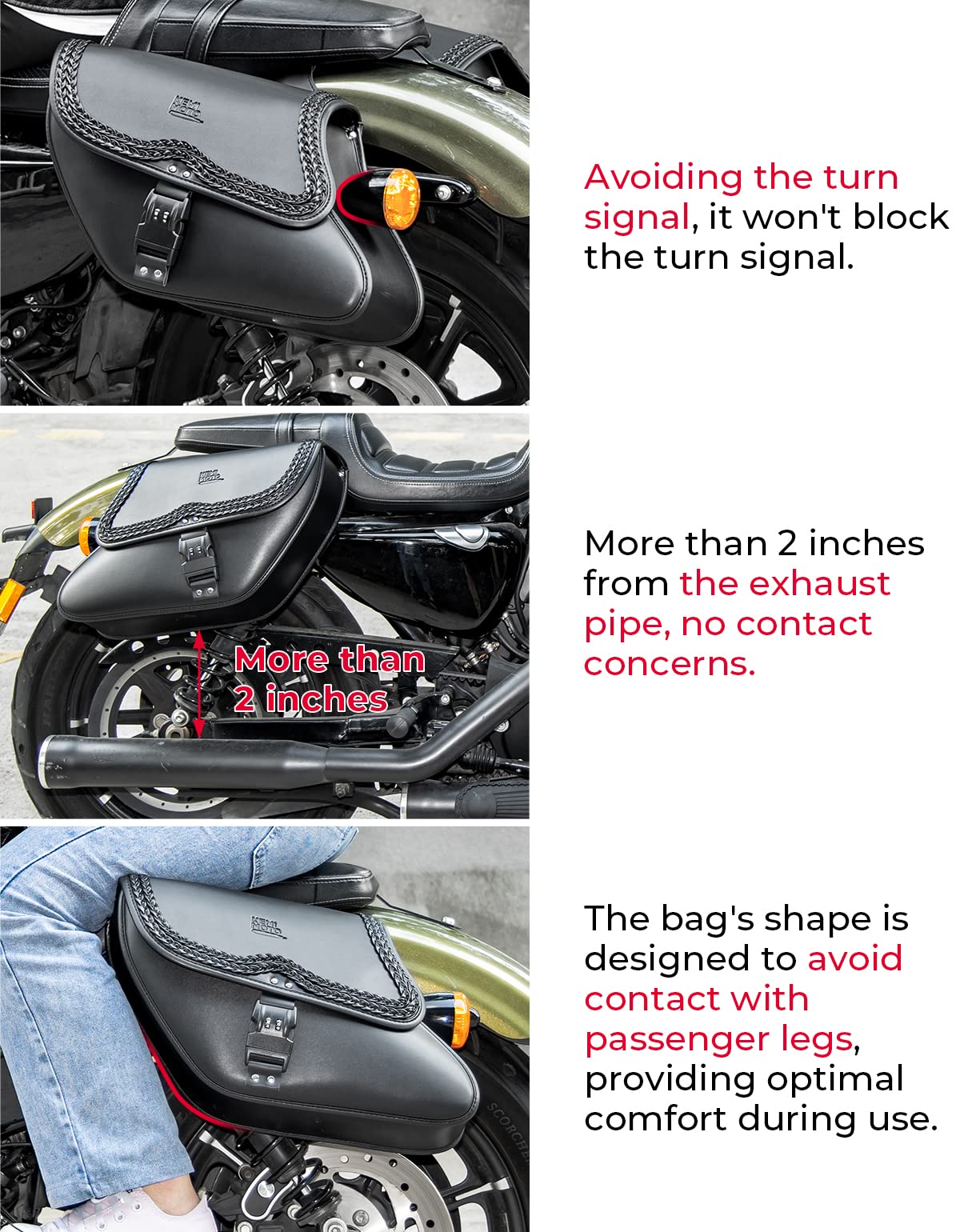 KEMIMOTO Sportster borse laterali 28L con serratura