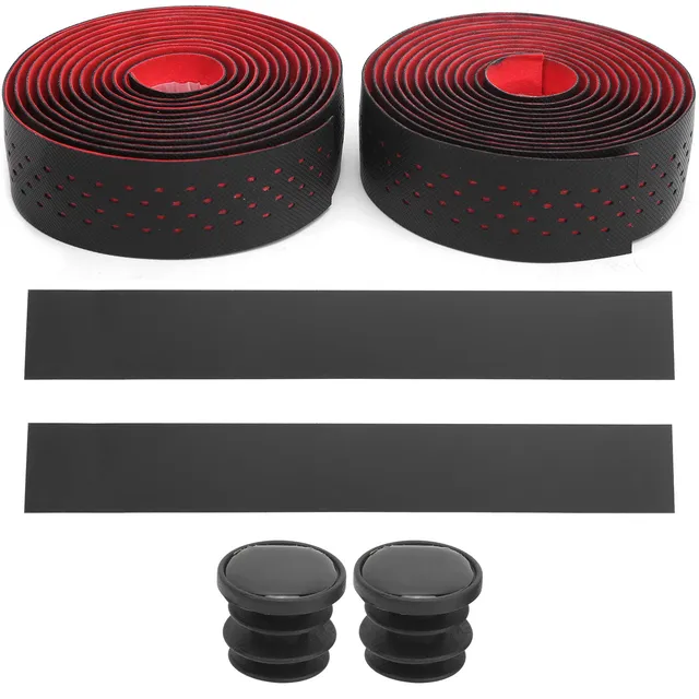 Kuuleyn Nastro Manubrio Bici Nero Rosso Coppia Antiscivolo