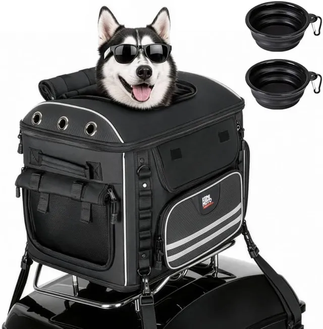 Kemimoto trasportino moto cani medi 12 kg con ciotole