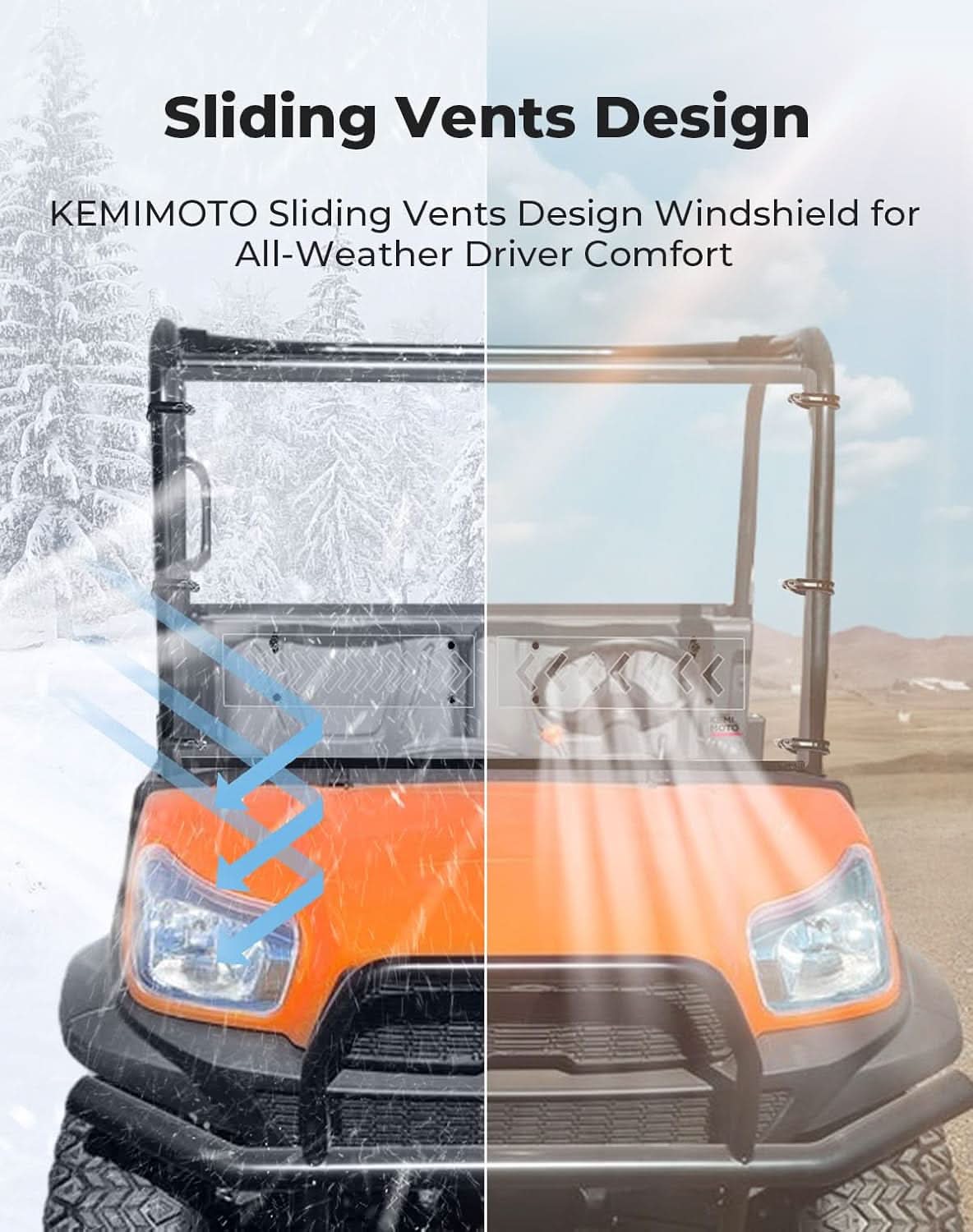 KEMIMOTO parabrezza anteriore Kubota RTV X900 X1120 con prese
