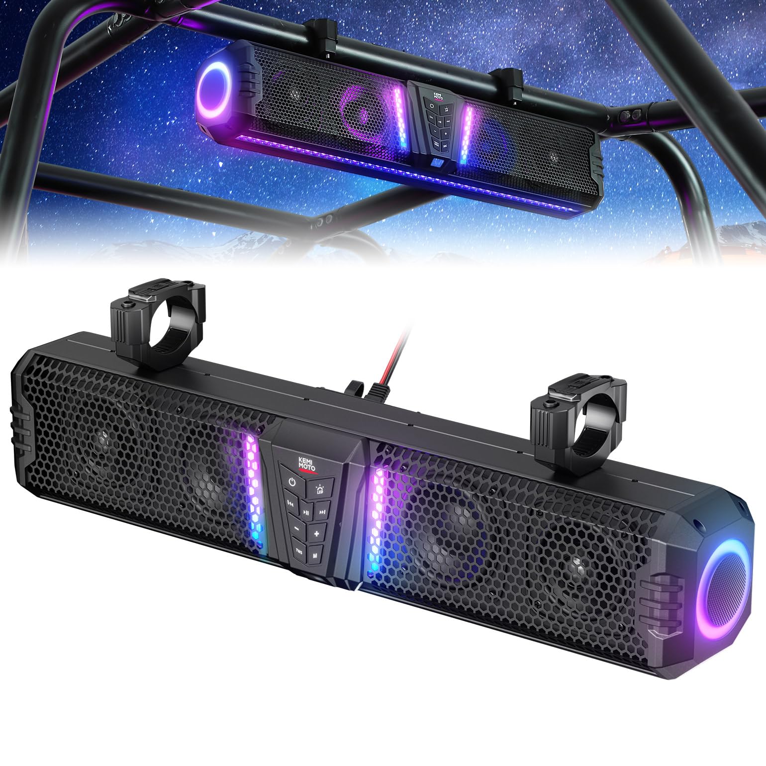 Kemimoto Midnight Gen1.5 soundbar golf cart 26" 240W LED