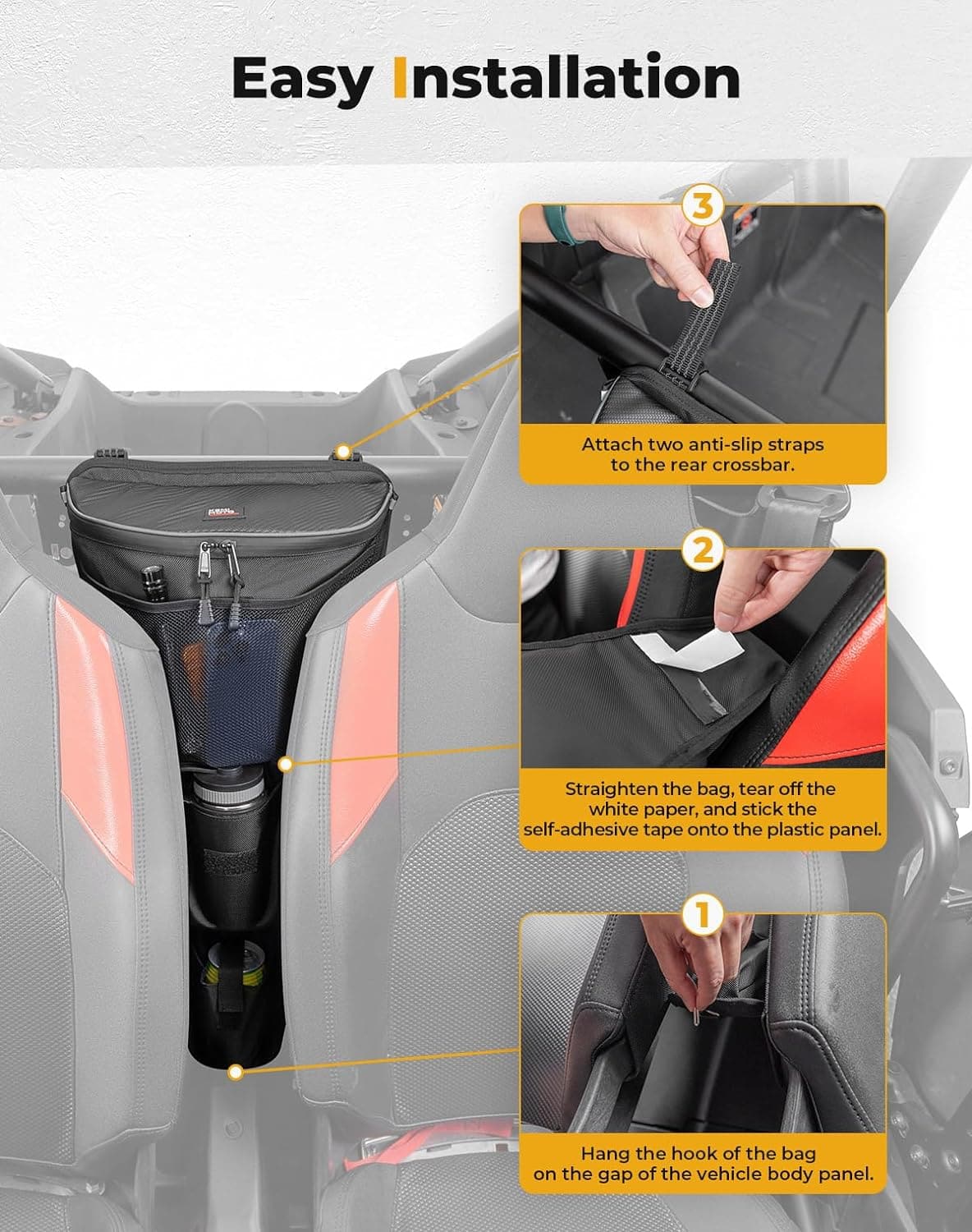 Kemimoto RZR XP 1000 borsa centrale con portabicchieri