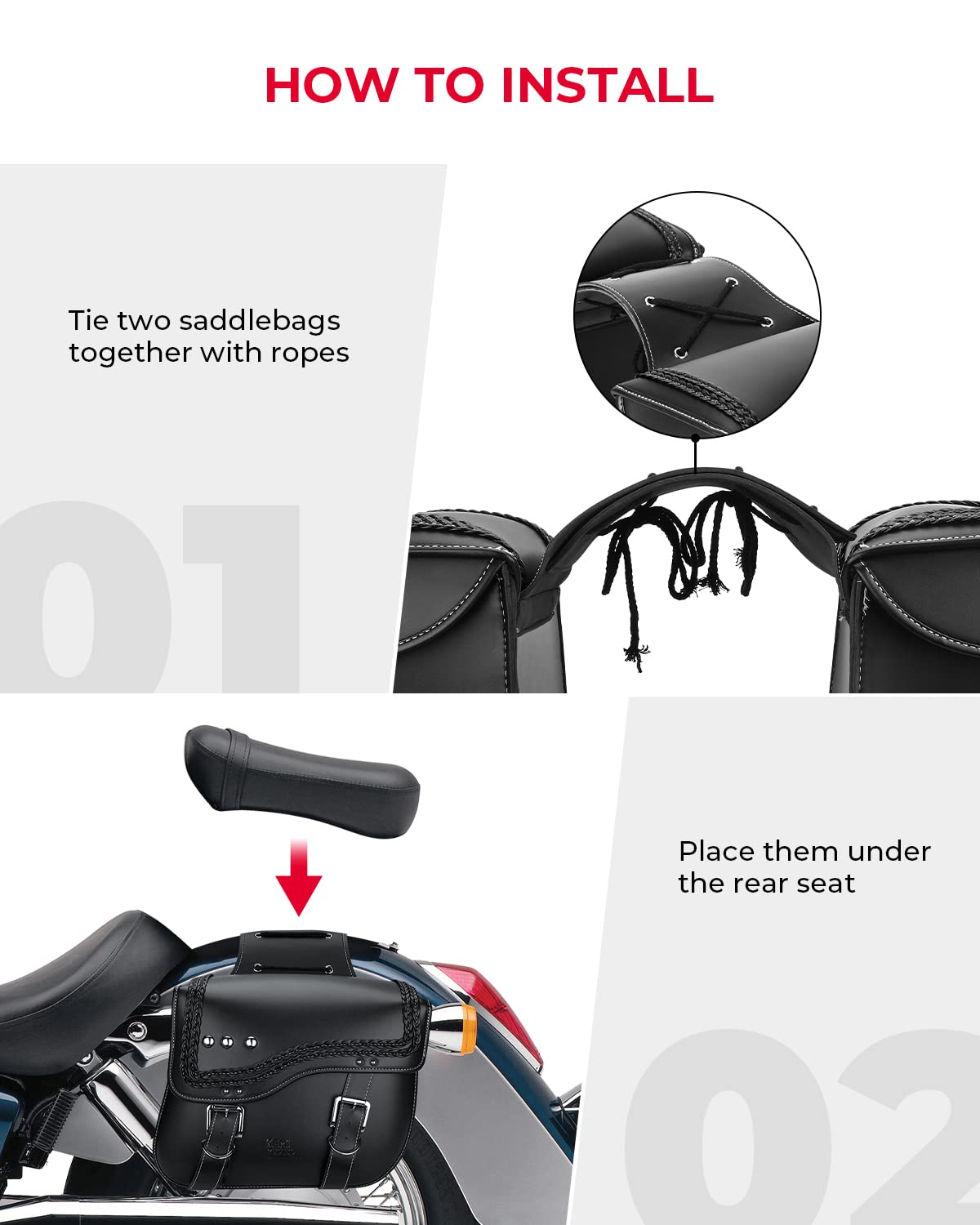 KEMIMOTO F1801-04601BK borsa laterale moto 30L impermeabile