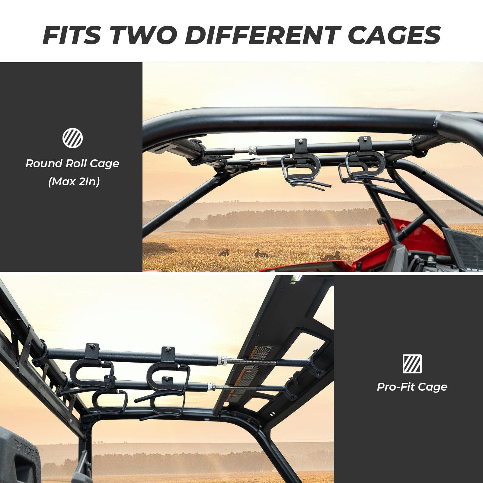 Kemimoto portapacchi superiore UTV staffa roll-bar universale