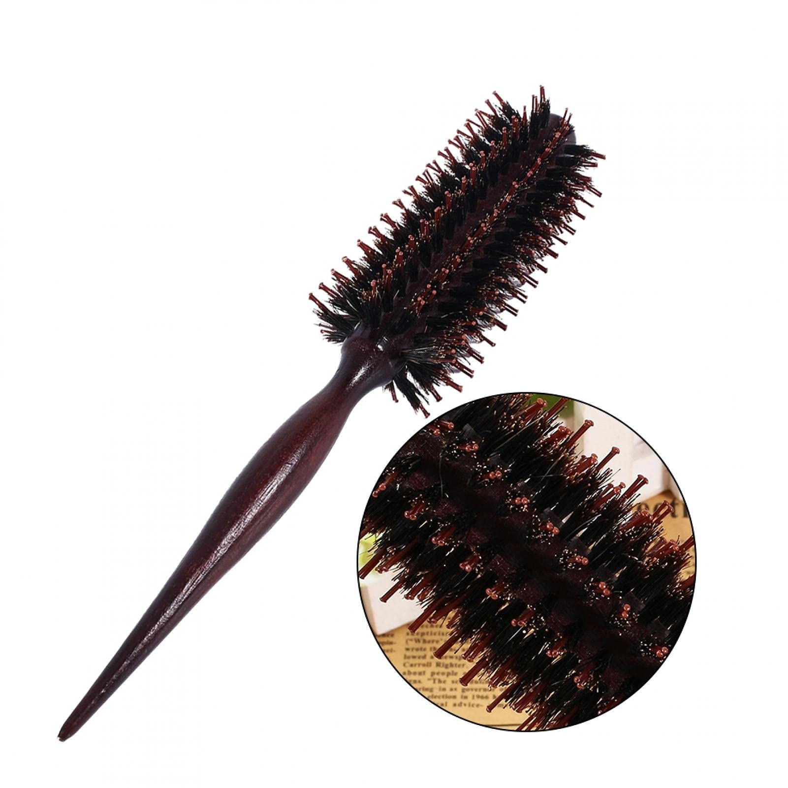 Kuuleyn Spazzola Rotonda Legno Capelli Ricci 20 cm