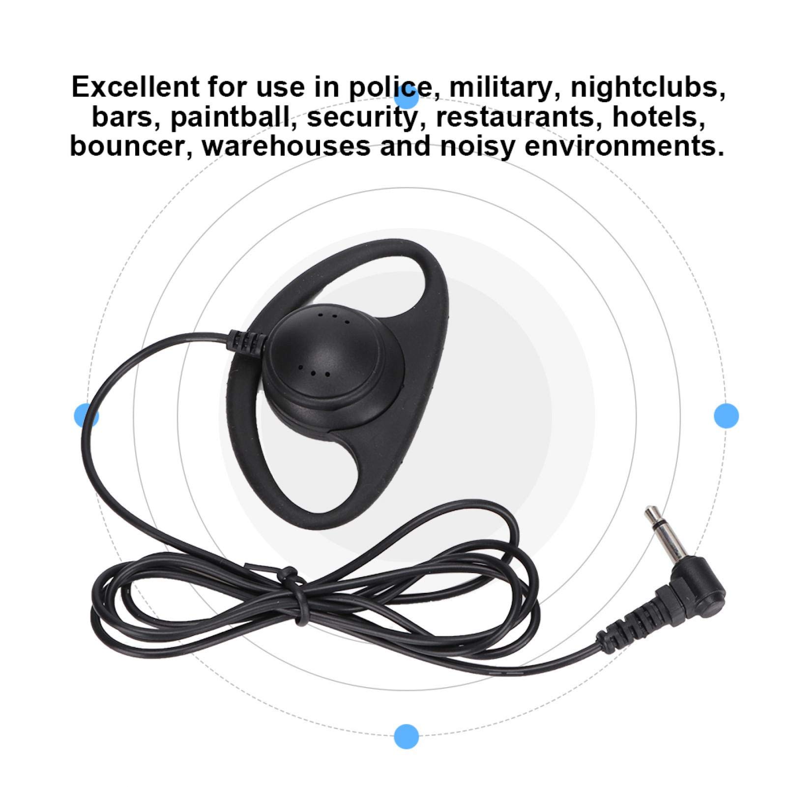 Kuuleyn Auricolare Forma D Radio Jack 3,5 mm 5 pz Nero