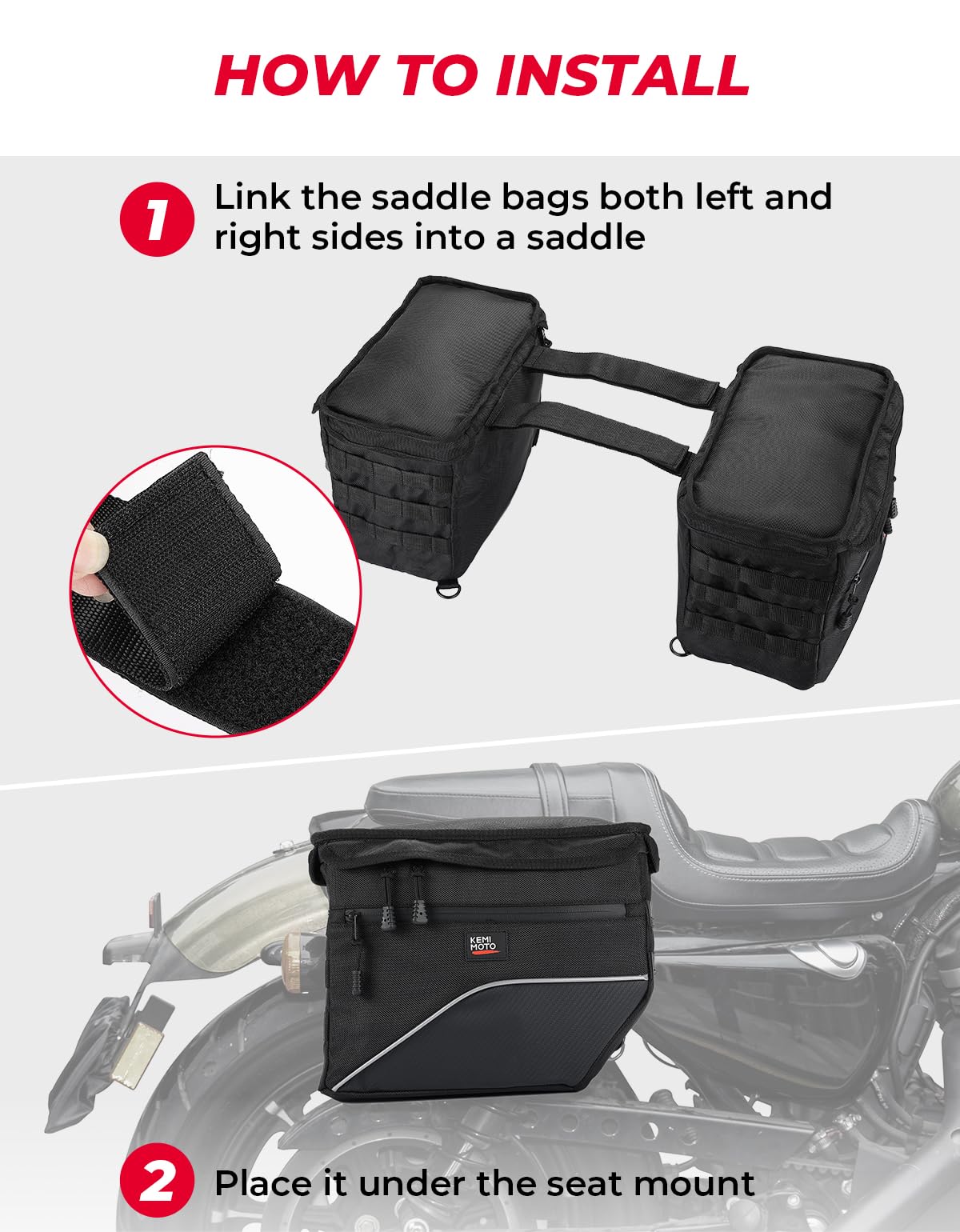 KEMIMOTO 26L borse laterali moto universali impermeabili