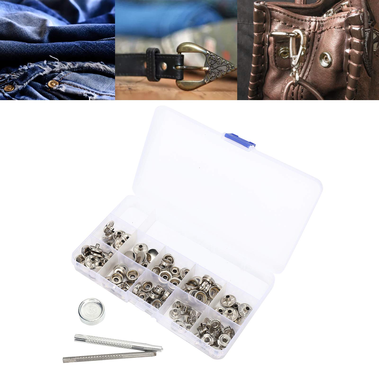 Kuuleyn Bottoni a Pressione Argento Kit 123 Pezzi Pinza