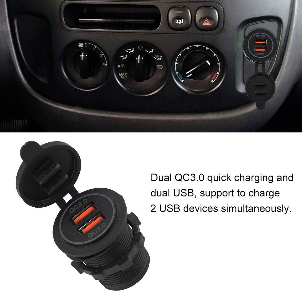 Kuuleyn Dual QC3.0 caricabatterie USB moto 12-24V doppia presa