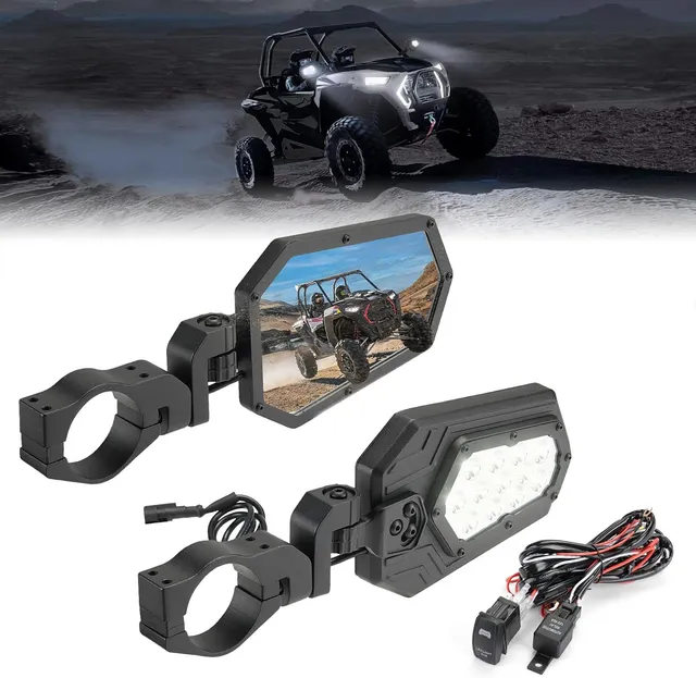 KEMIMOTO Maverick X3 Specchietti Laterali UTV LED Alluminio