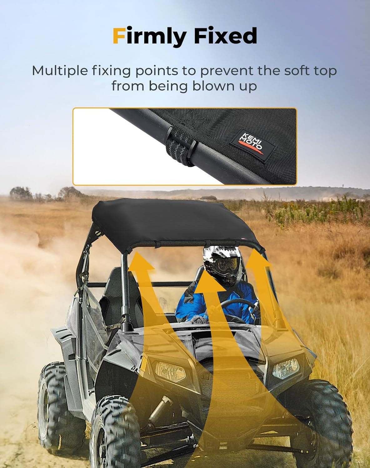 Kemimoto RZR 570 tetto morbido 1680D Oxford impermeabile