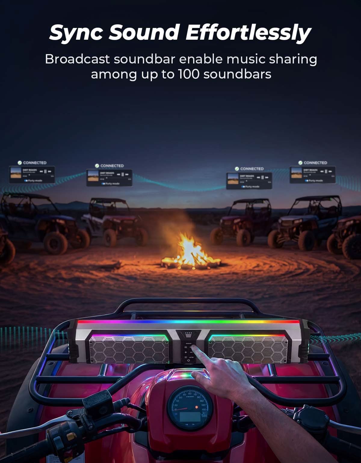 KEMIMOTO Midnight S80 Gen2 Cassa Soundbar 680W IP66 RGB