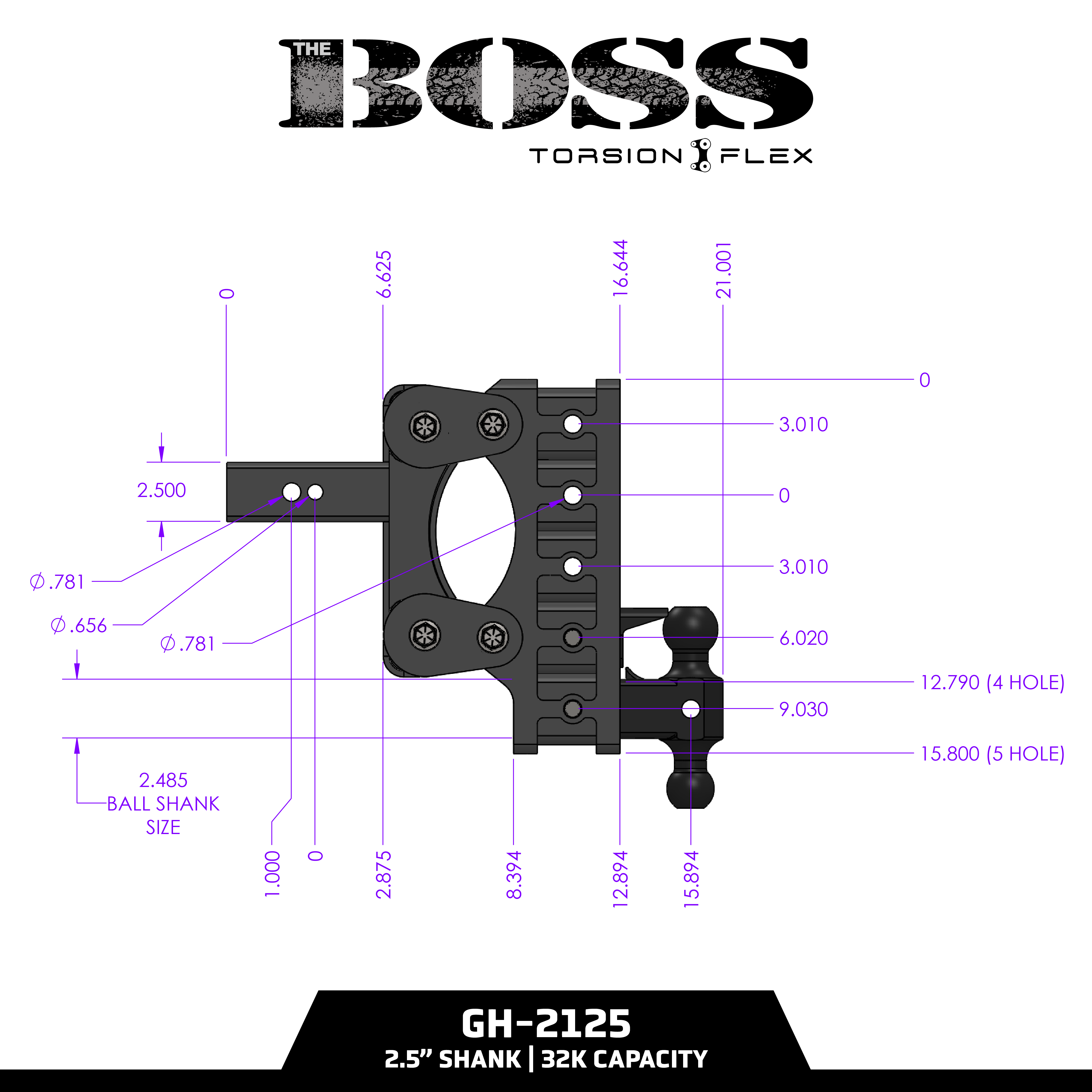 GEN-Y Hitch BOSS 32K Gancio Traino Regolabile con Doppia Sfera