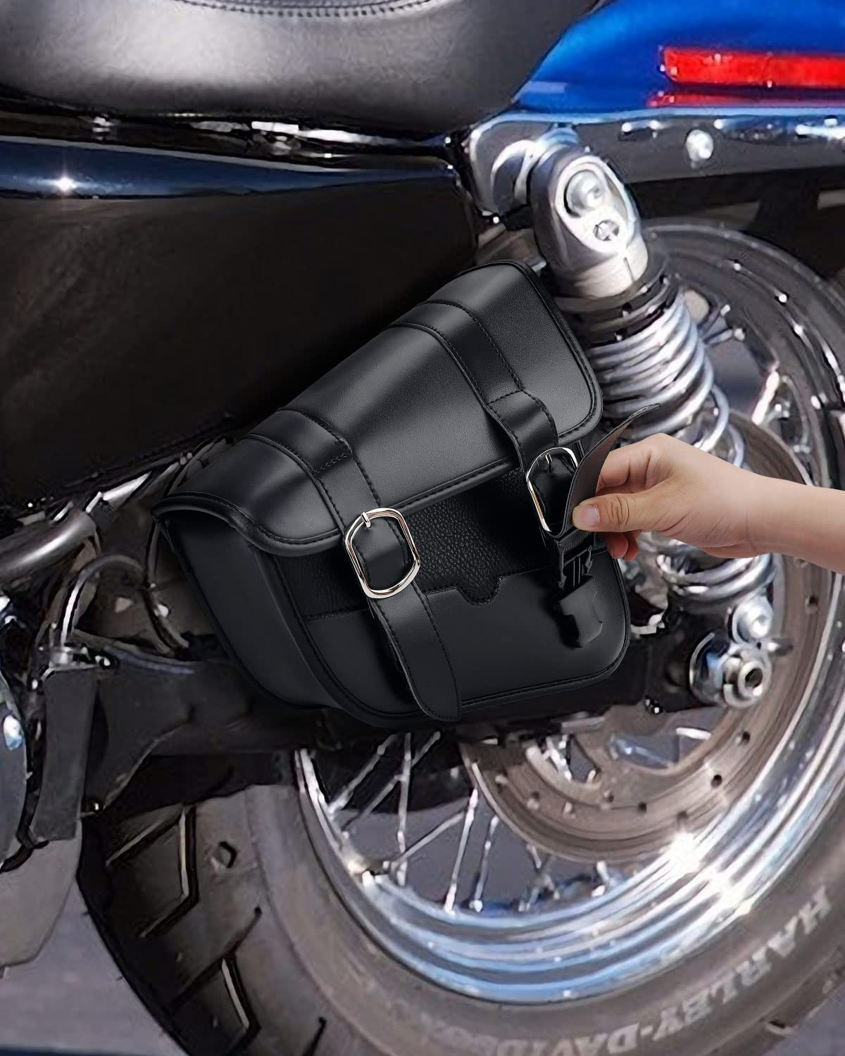 KEMIMOTO borsa forcellone Harley laterale rigida