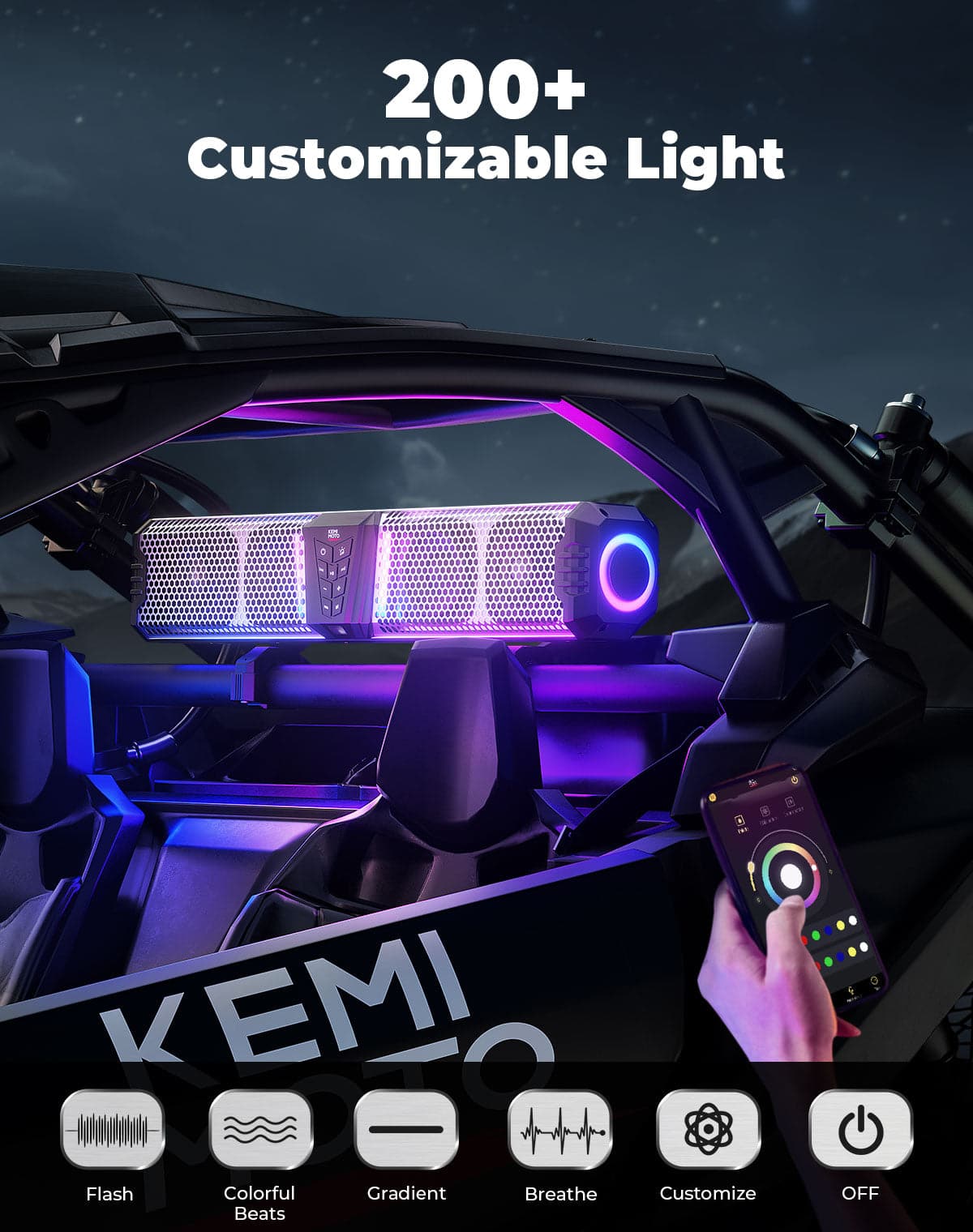 KEMIMOTO Midnight SL60 Gen1.5 soundbar 26" RGB metallo