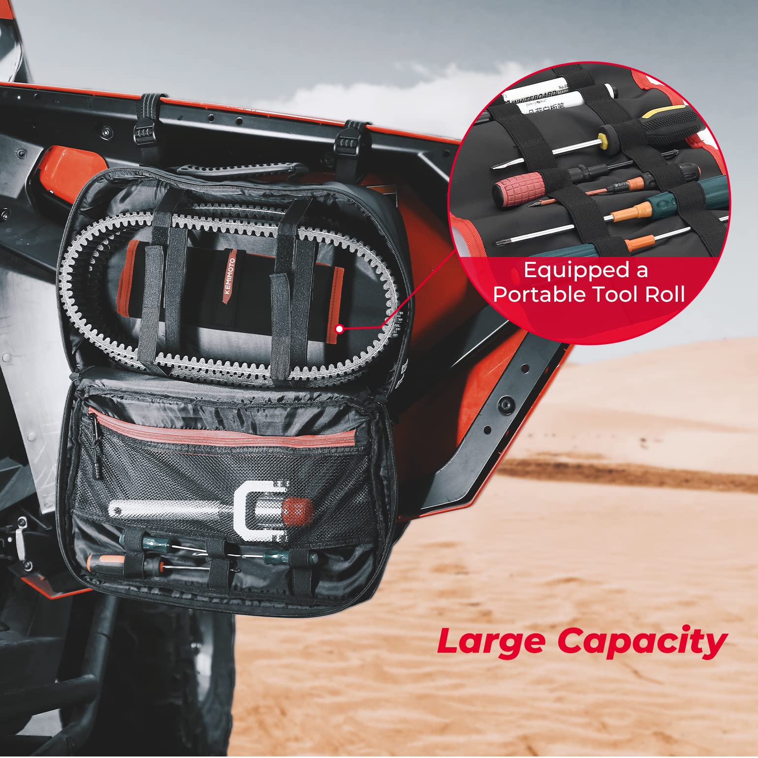 Kemimoto Borsa porta cinghia CVT con rotolo attrezzi