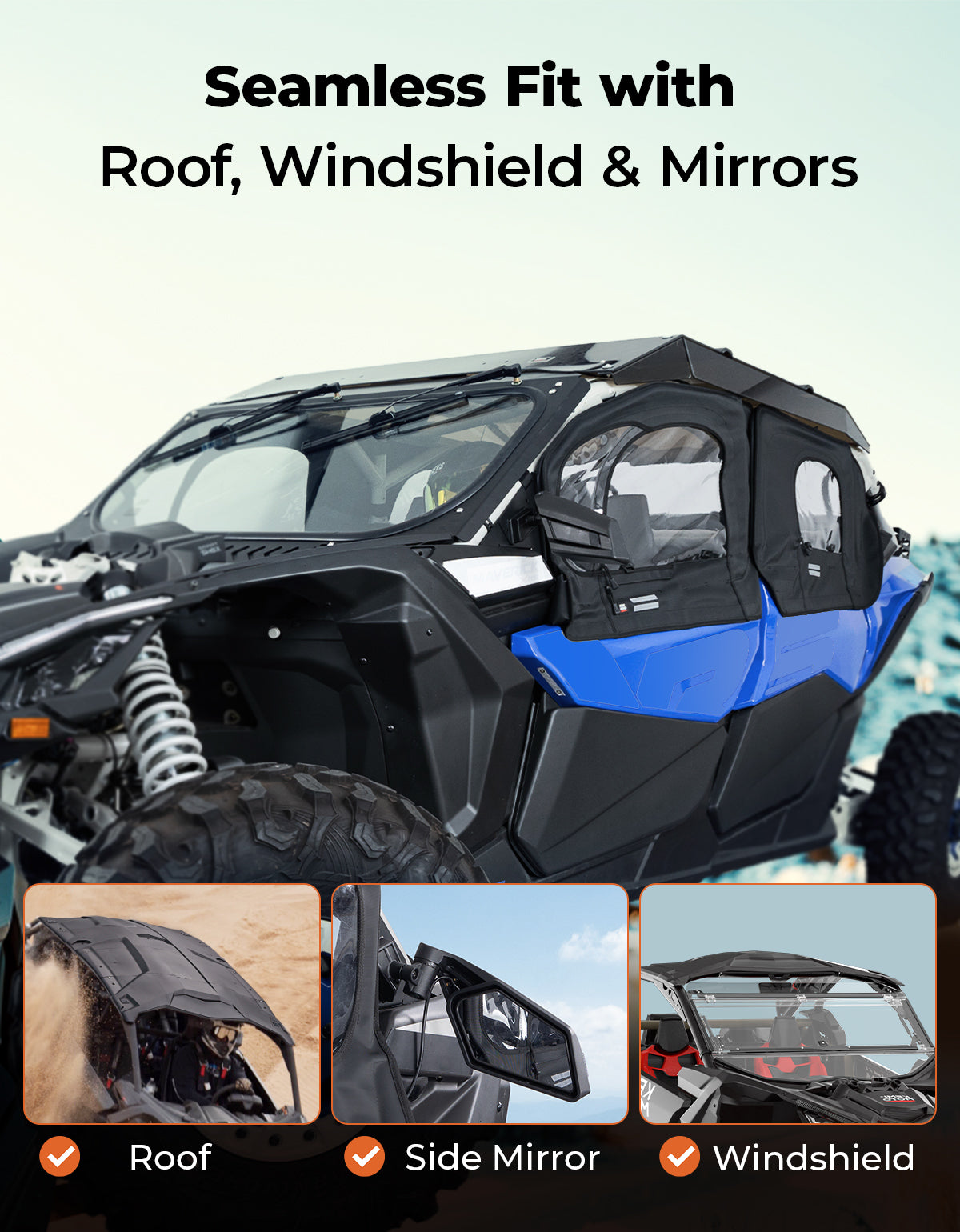 KEMIMOTO Porte Superiori Maverick X3 MAX con Telaio PVC