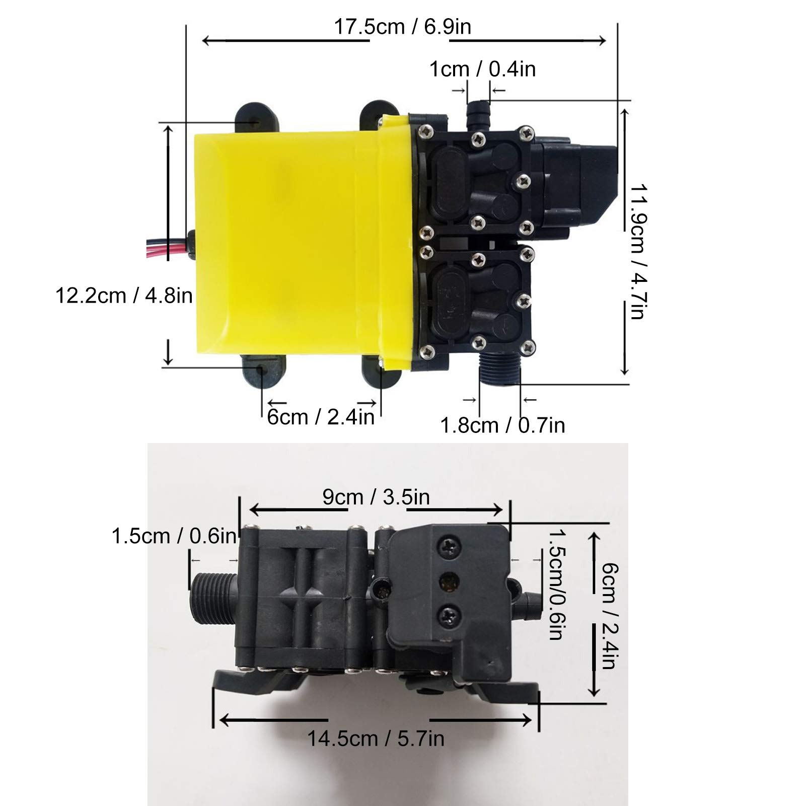 Kuuleyn Pompa Membrana 12V 120W 8L Alta Pressione