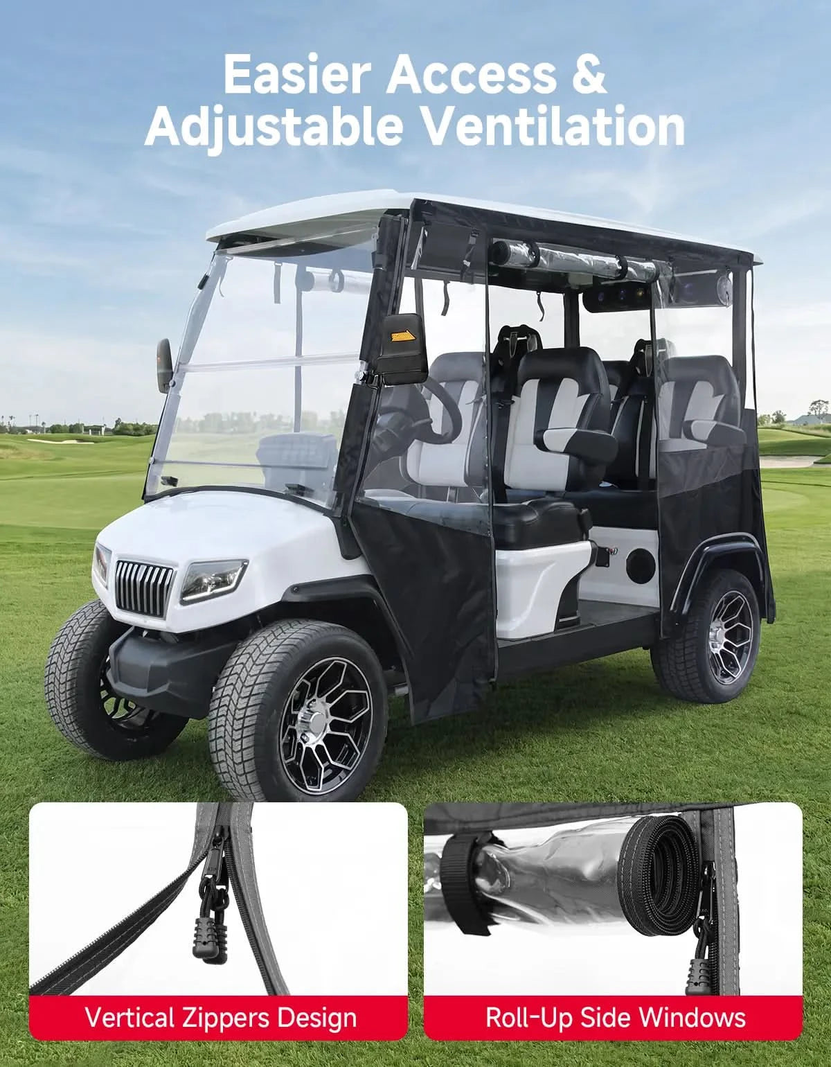 KEMIMOTO D5 Maverick Ranger 4 telo golf cart 4 posti impermeabile