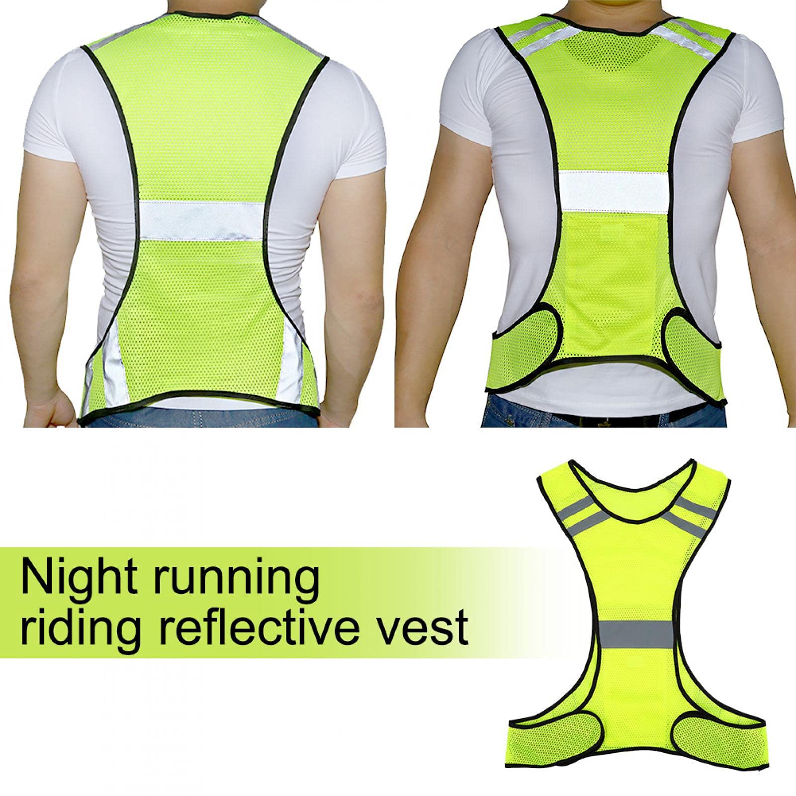 Kuuleyn Gilet Sicurezza Riflettente Rosso Regolabile