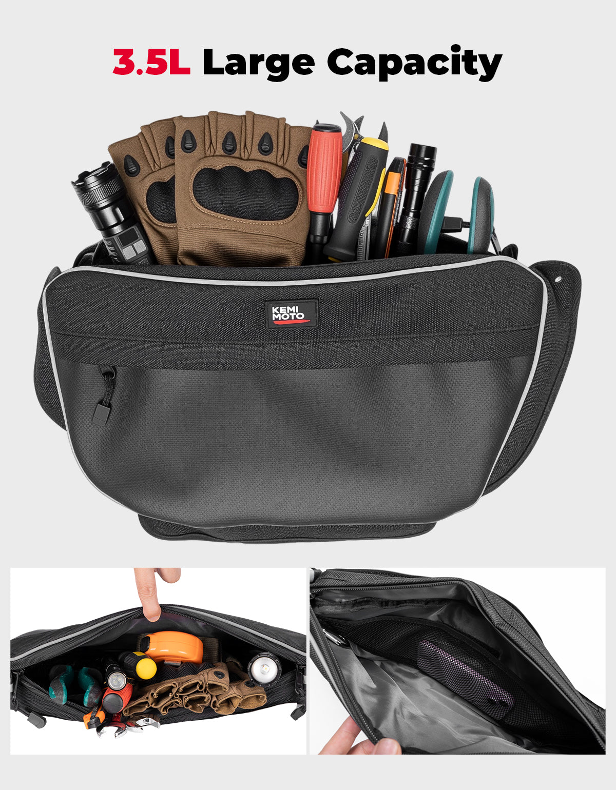 KEMIMOTO Borsa Porta 3.5L Yamaha Wolverine RMAX Antigraffio