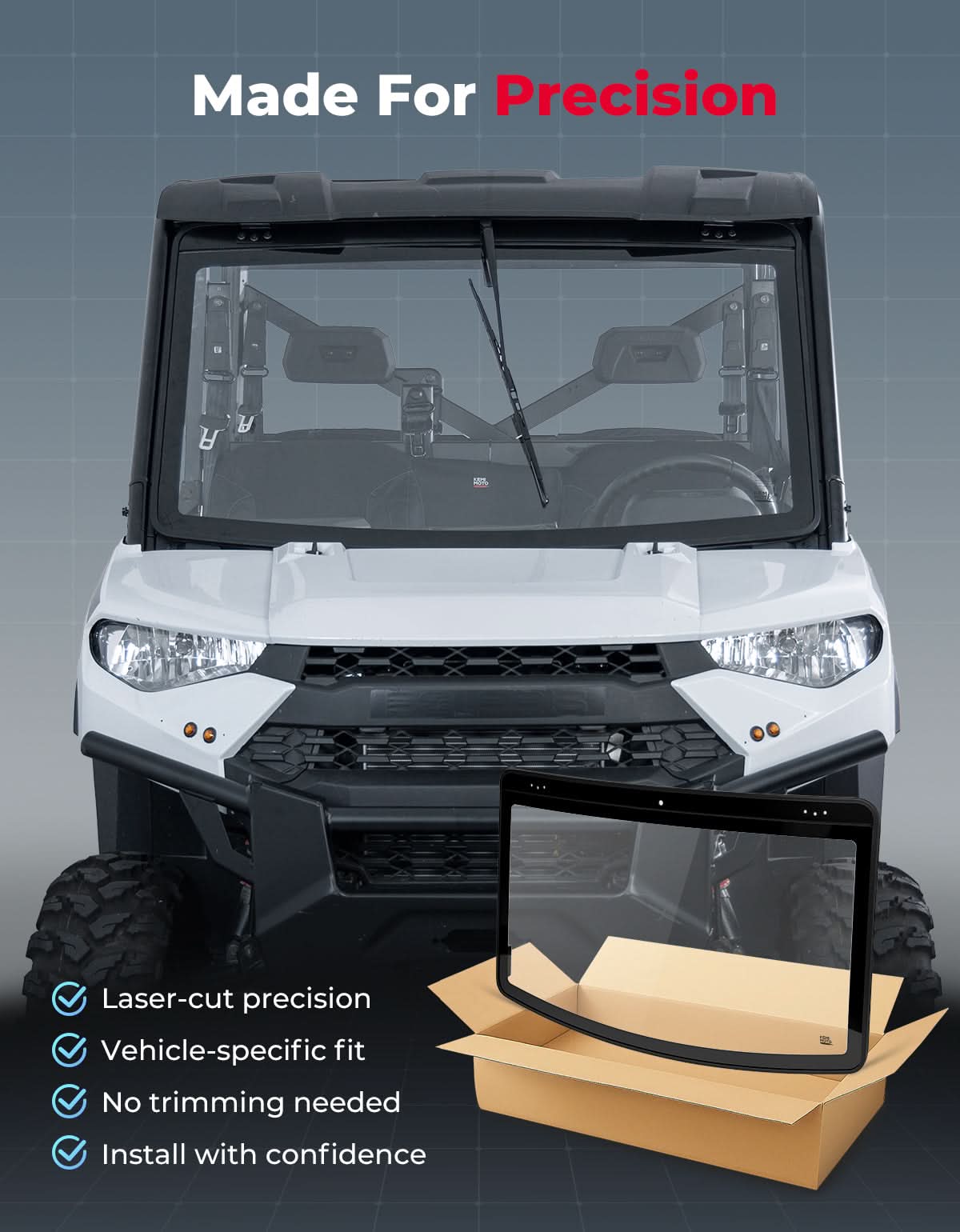 Kemimoto Ranger 1000 parabrezza vetro anteriore tergicristallo