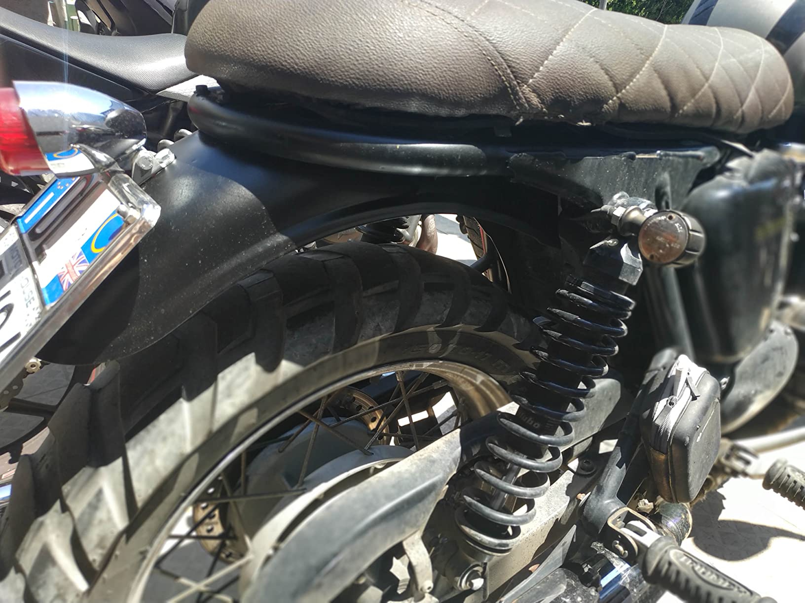 Hapivida parafango posteriore moto acciaio inox nero 1 pz