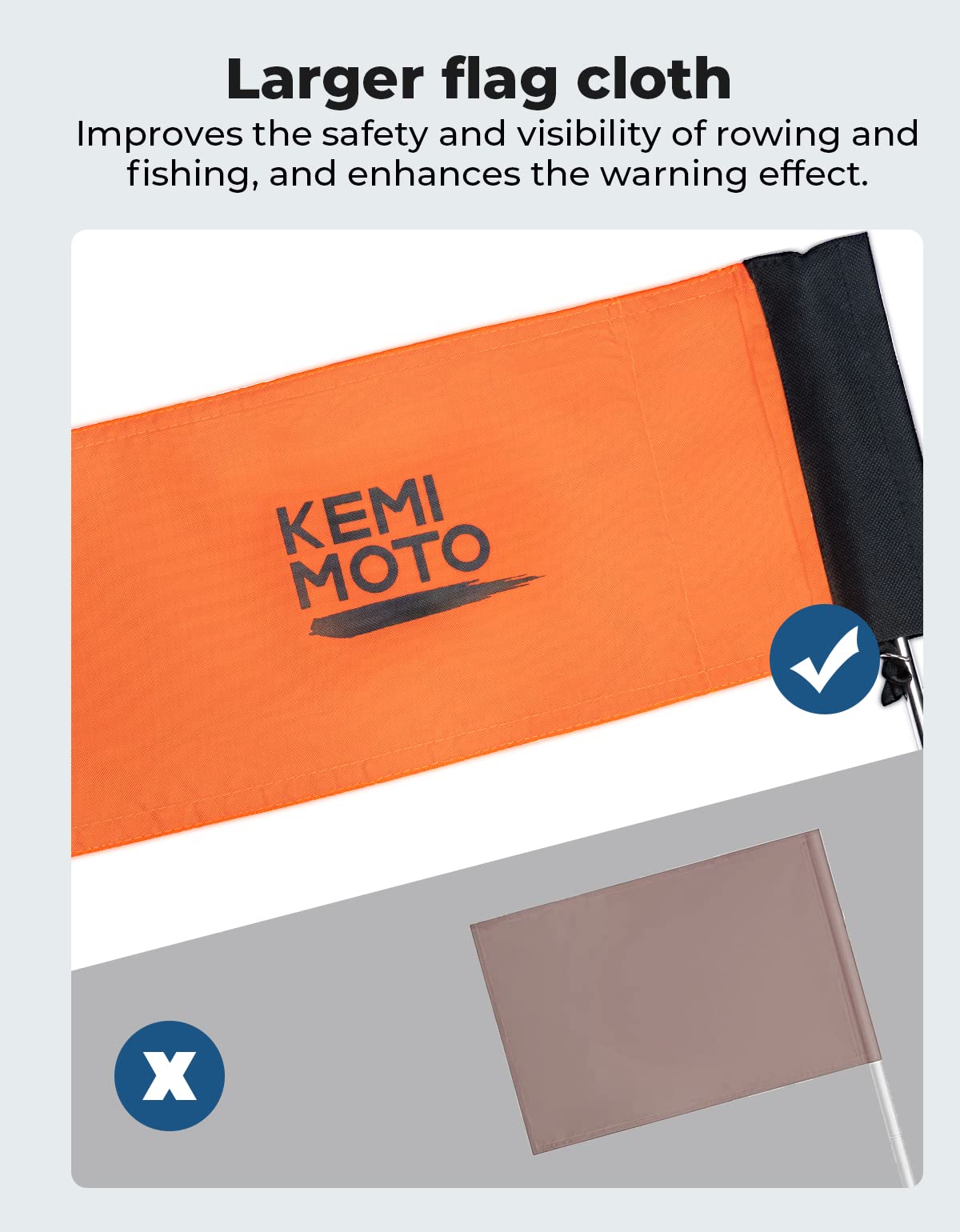 Kemimoto Bandiera kayak arancione con asta e borsa