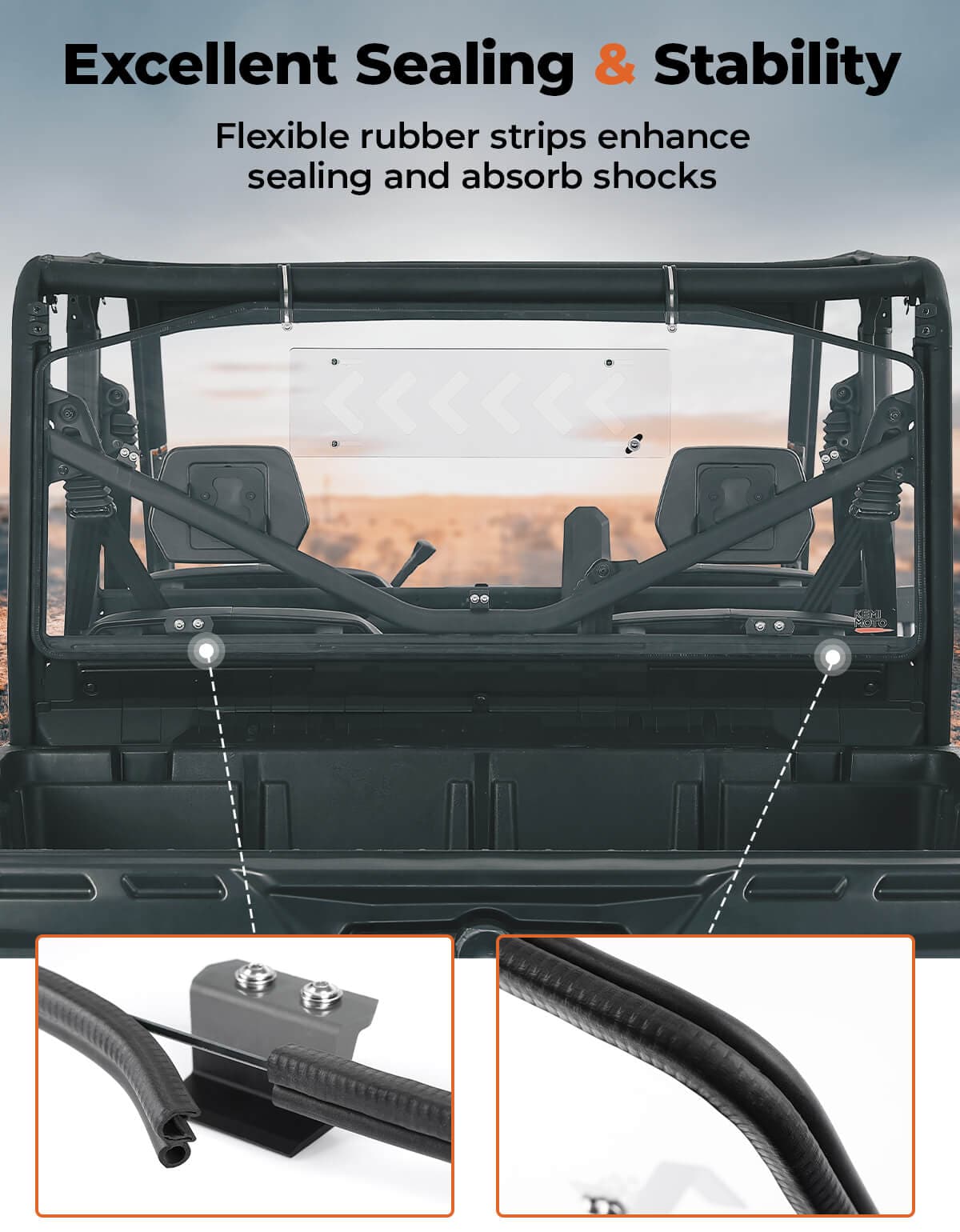 Kemimoto Defender HD5-HD10 parabrezza posteriore scorrevole