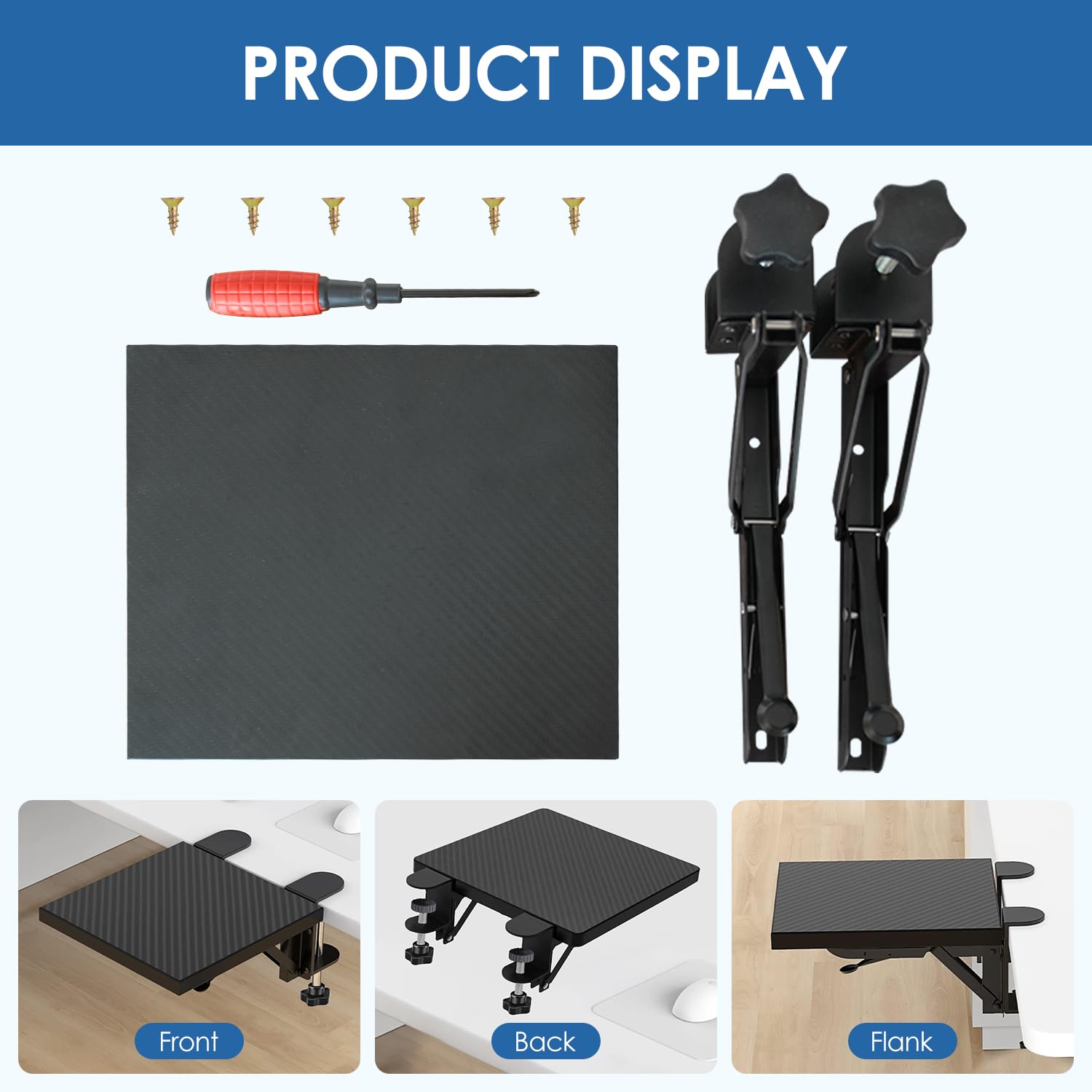 Hapivida Supporto Bracciolo Scrivania 20x24cm Nero