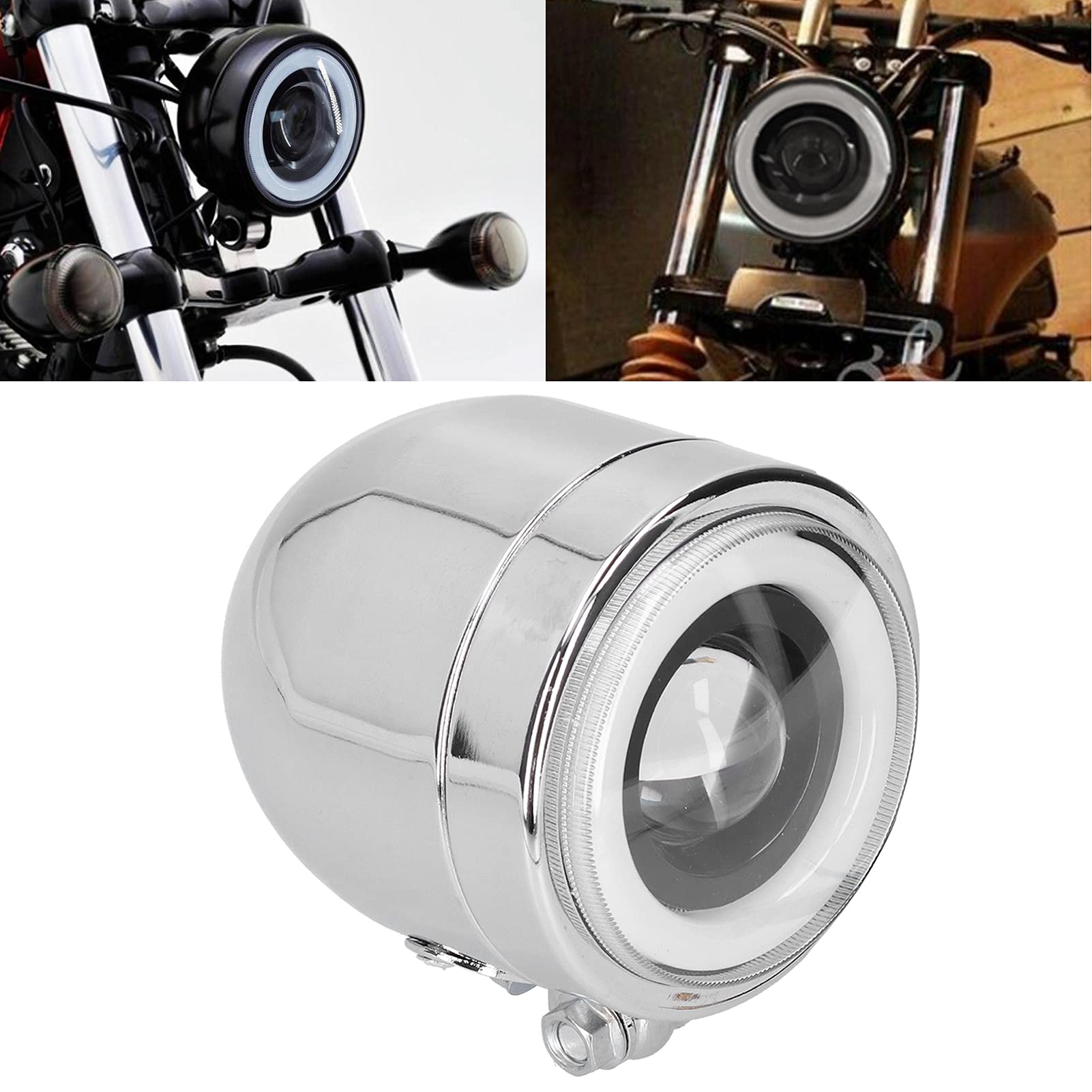 Hapivida faro led moto 4,25 pollici universale occhio angelo C