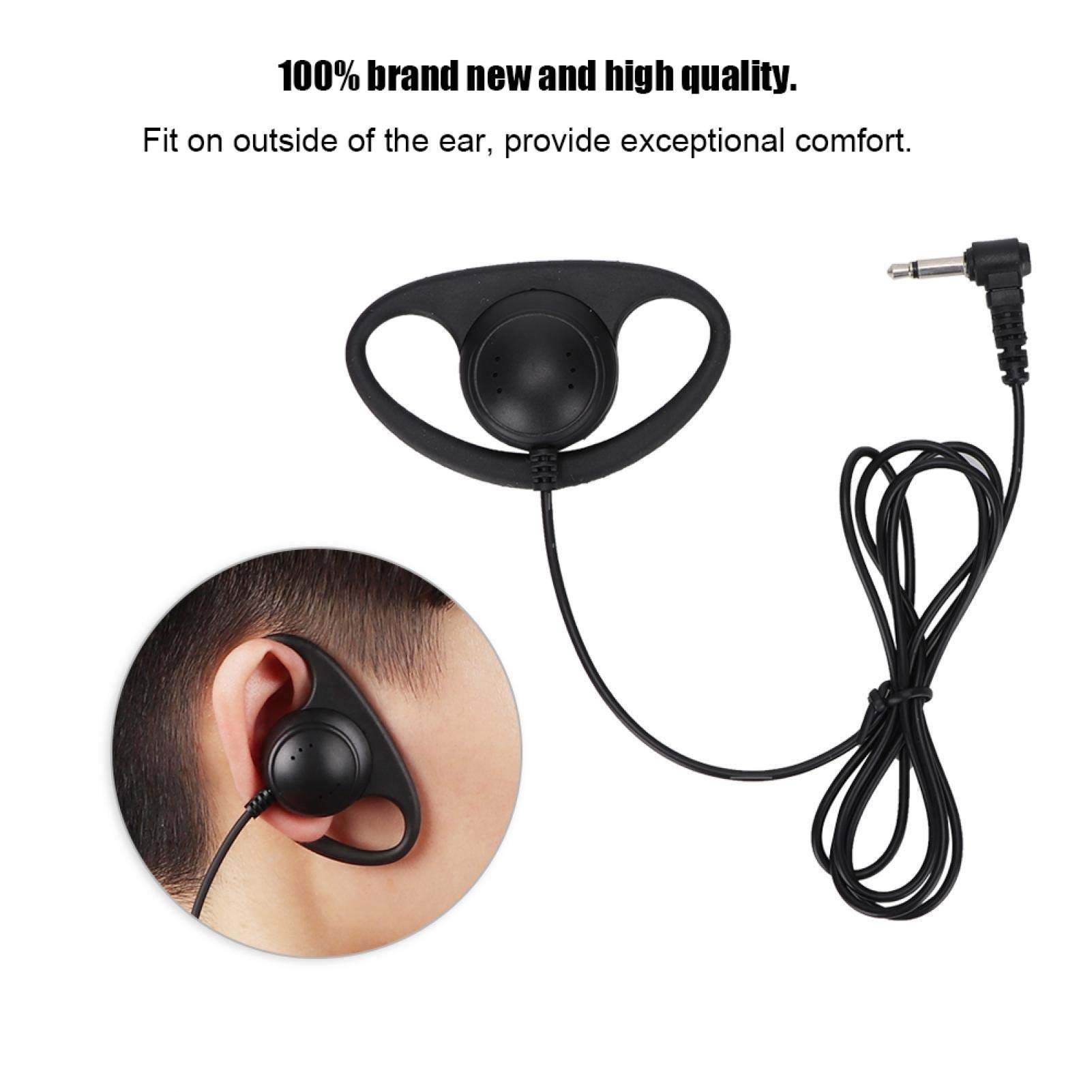 Kuuleyn Auricolare Forma D Radio Jack 3,5 mm 5 pz Nero