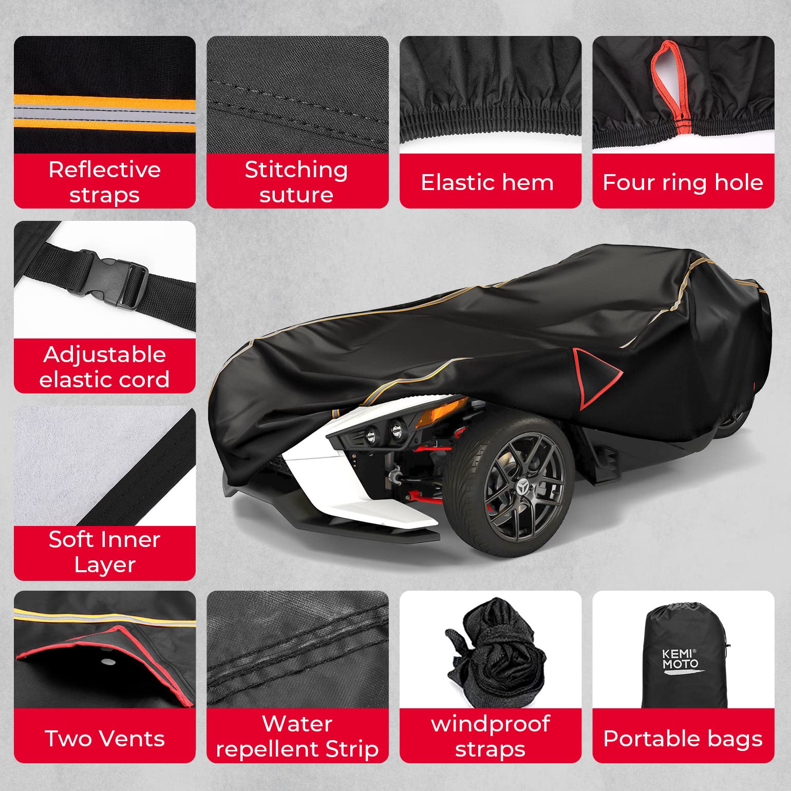 KEMIMOTO Slingshot Telo Copertura + Borsa Console Impermeabile